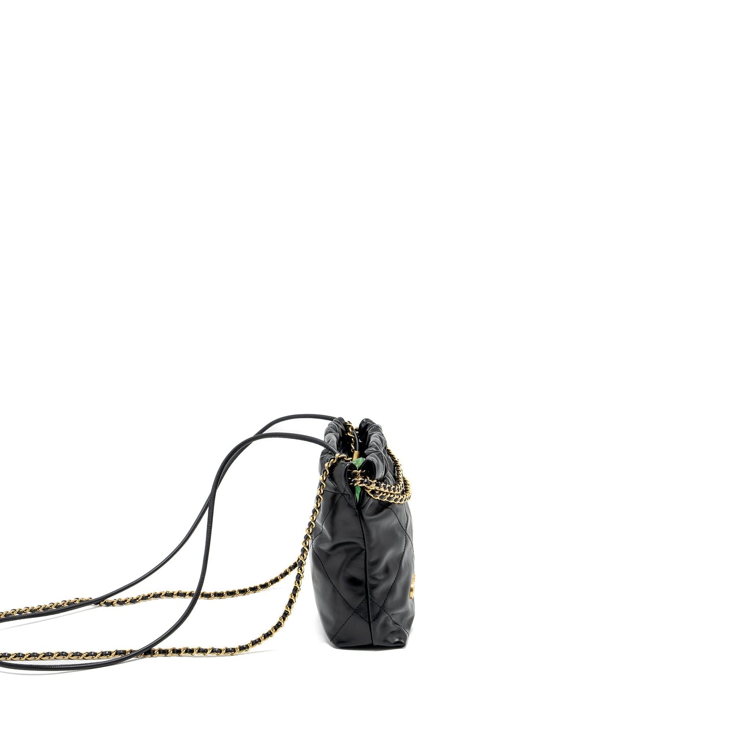 Chanel 22 Shiny Calfskin GHW Microchip Black Mini Bag Microchip 4
