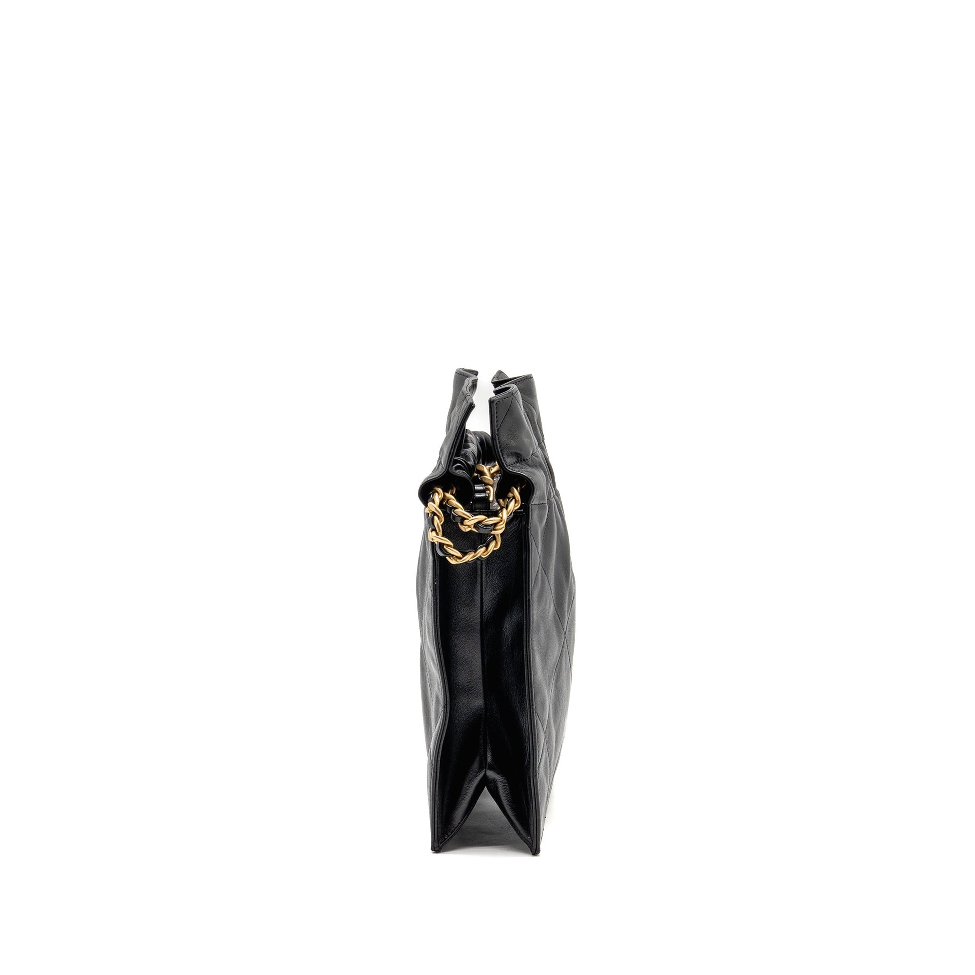 Chanel Drawstring Shiny Lambskin GHW Black Small Jewelry