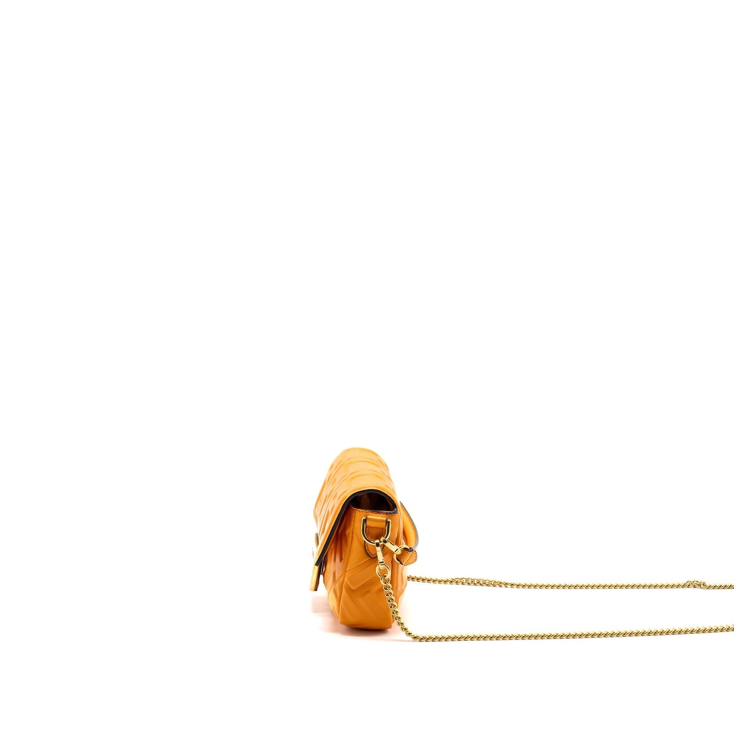 Fendi Baguette Purse Nappa Lambskin Orange Mini Shoulder Bag