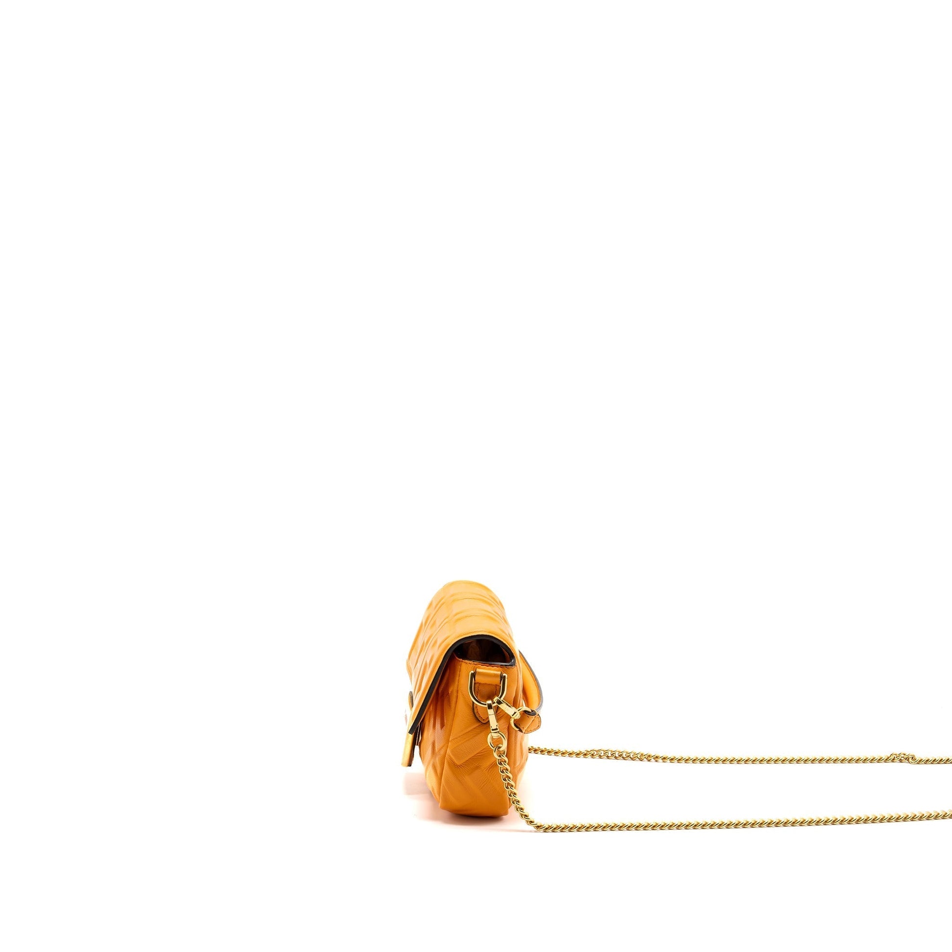 Fendi Baguette Purse Nappa Lambskin Orange Mini Shoulder Bag