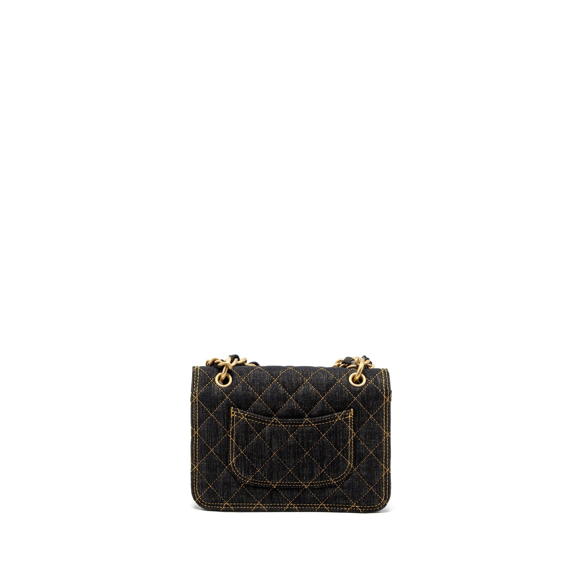 Chanel 23S Flap Denim Dark Brushed GHW Blue Shoulder Bag