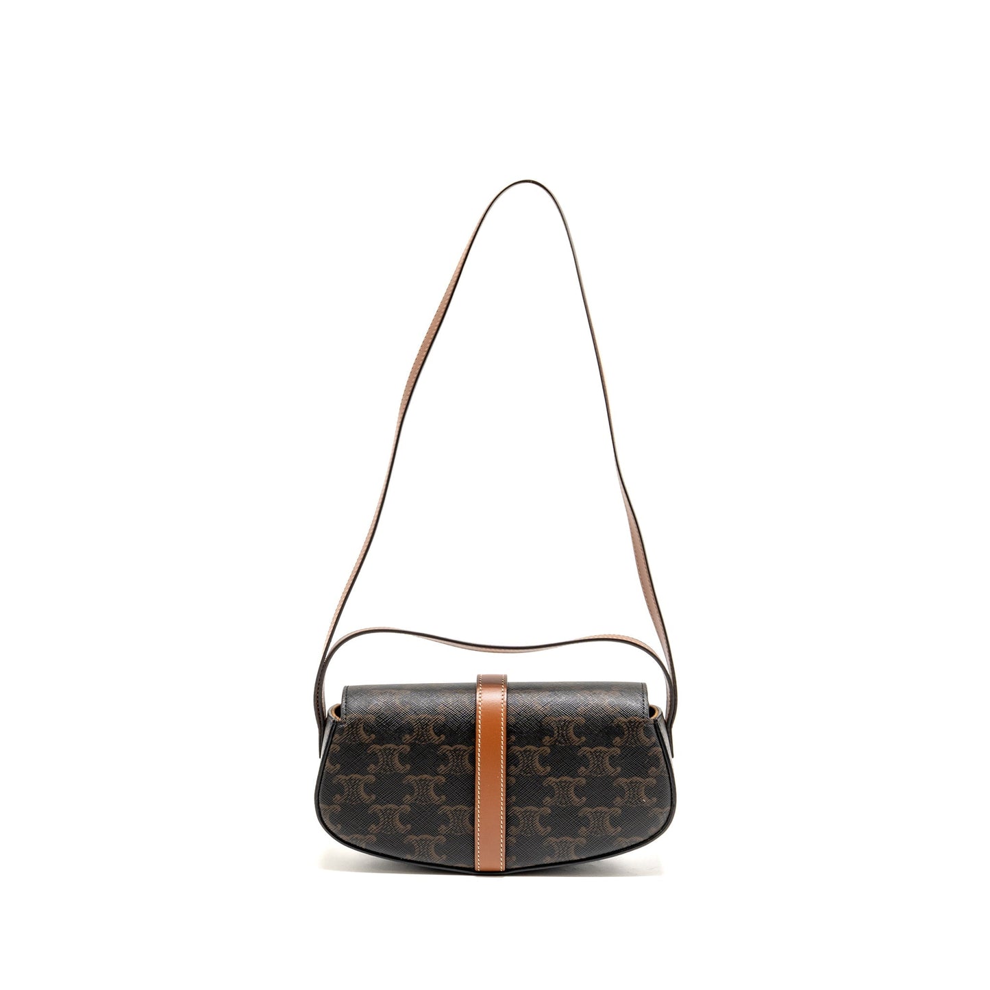 Celine Clutch On Strap Tabou Triomphe Calfskin Handbag Canvas Tan Clutch Bag
