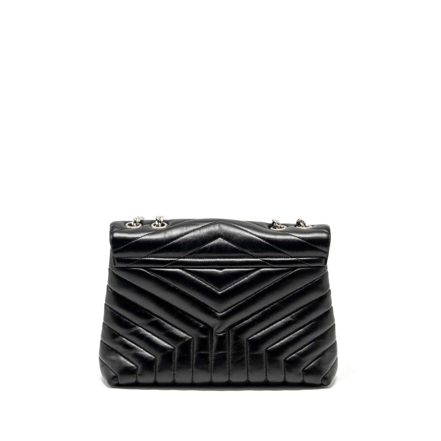 YSL Saint Laurent Lou Lou Purse Calfskin Ruthenium Hardware Travel Black Medium Travel Bag