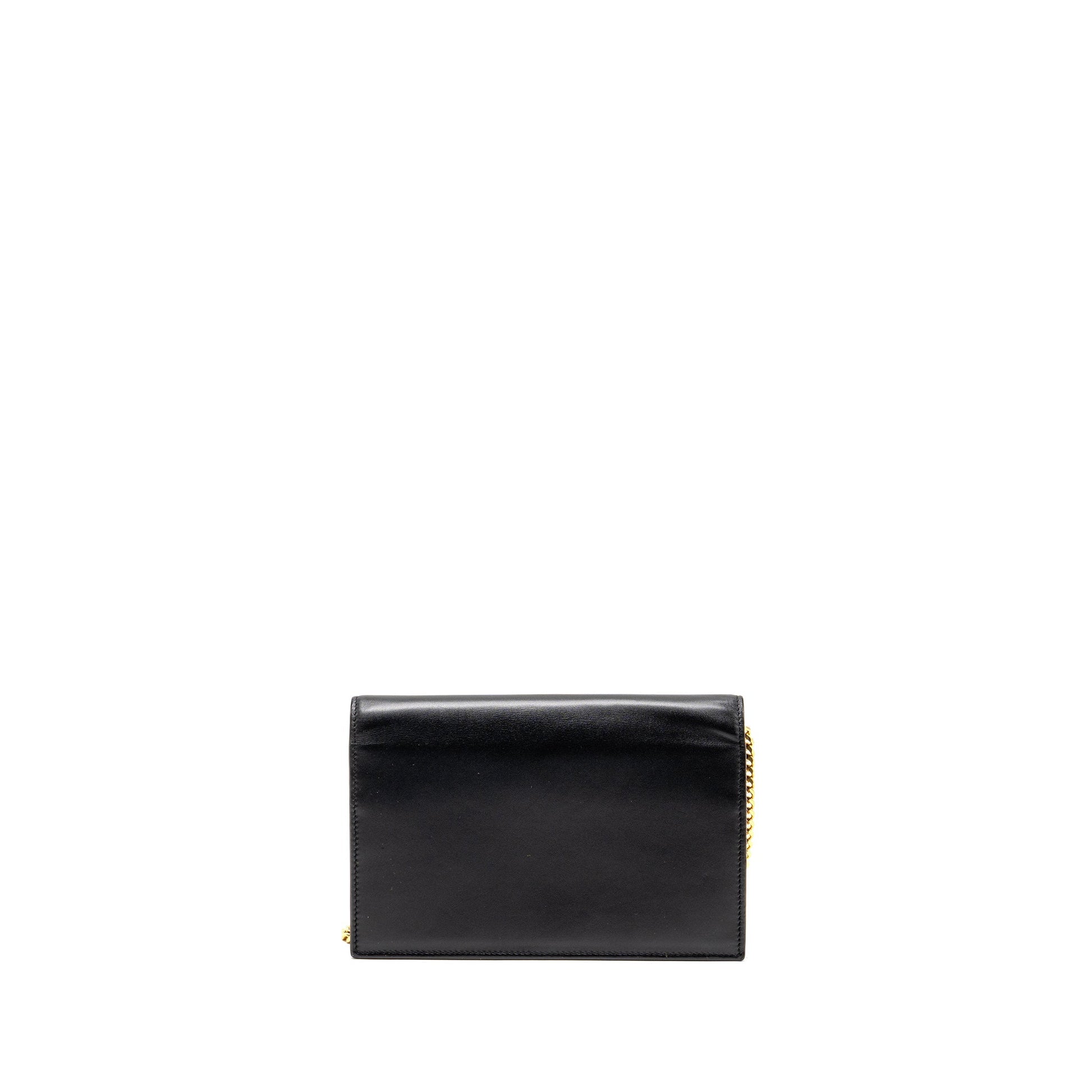 YSL Saint Laurent Tassel Kate Purse Calfskin Travel Bag Black Small