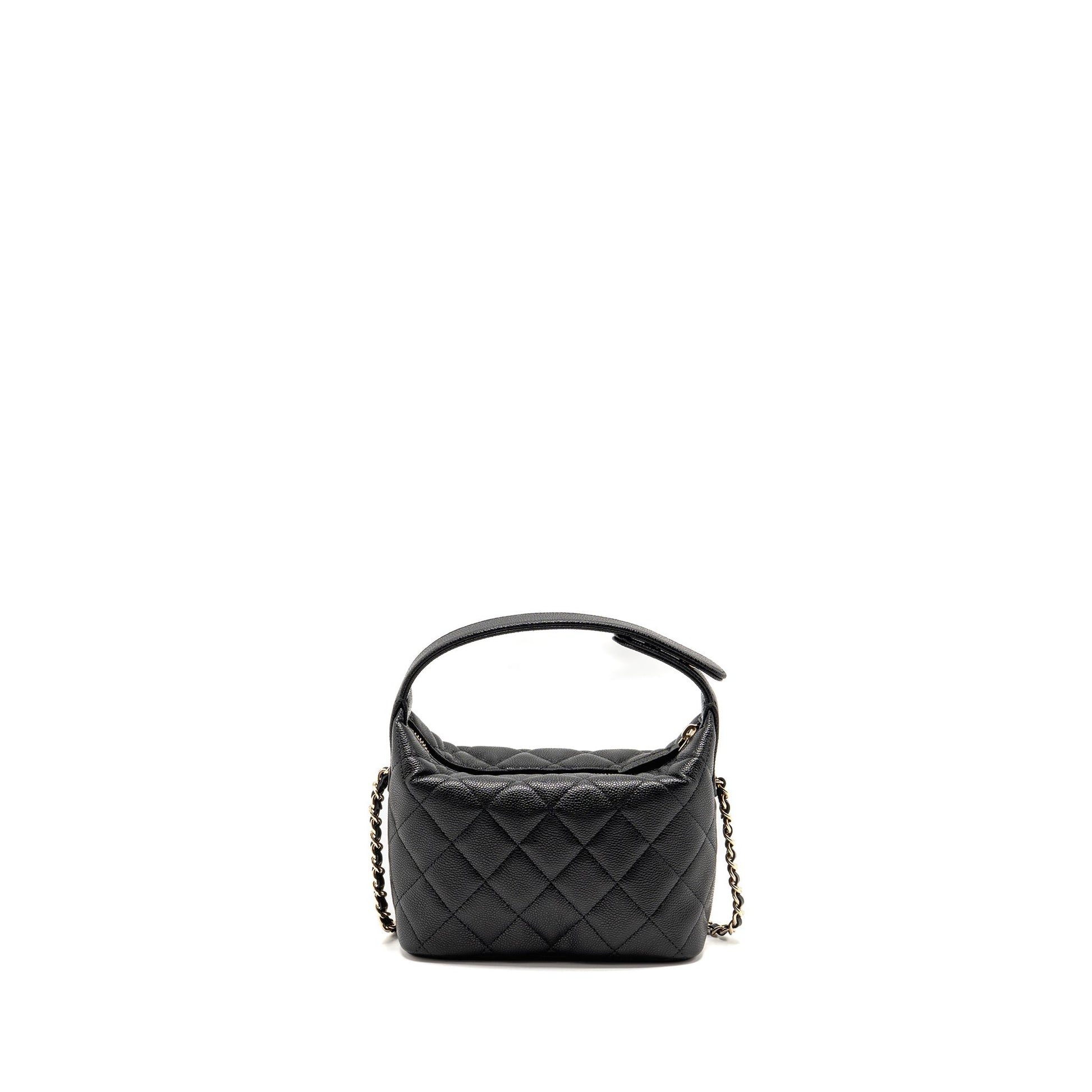 Chanel Quilted Hobo Caviar LGHW Microchip Black Shoulder Bag