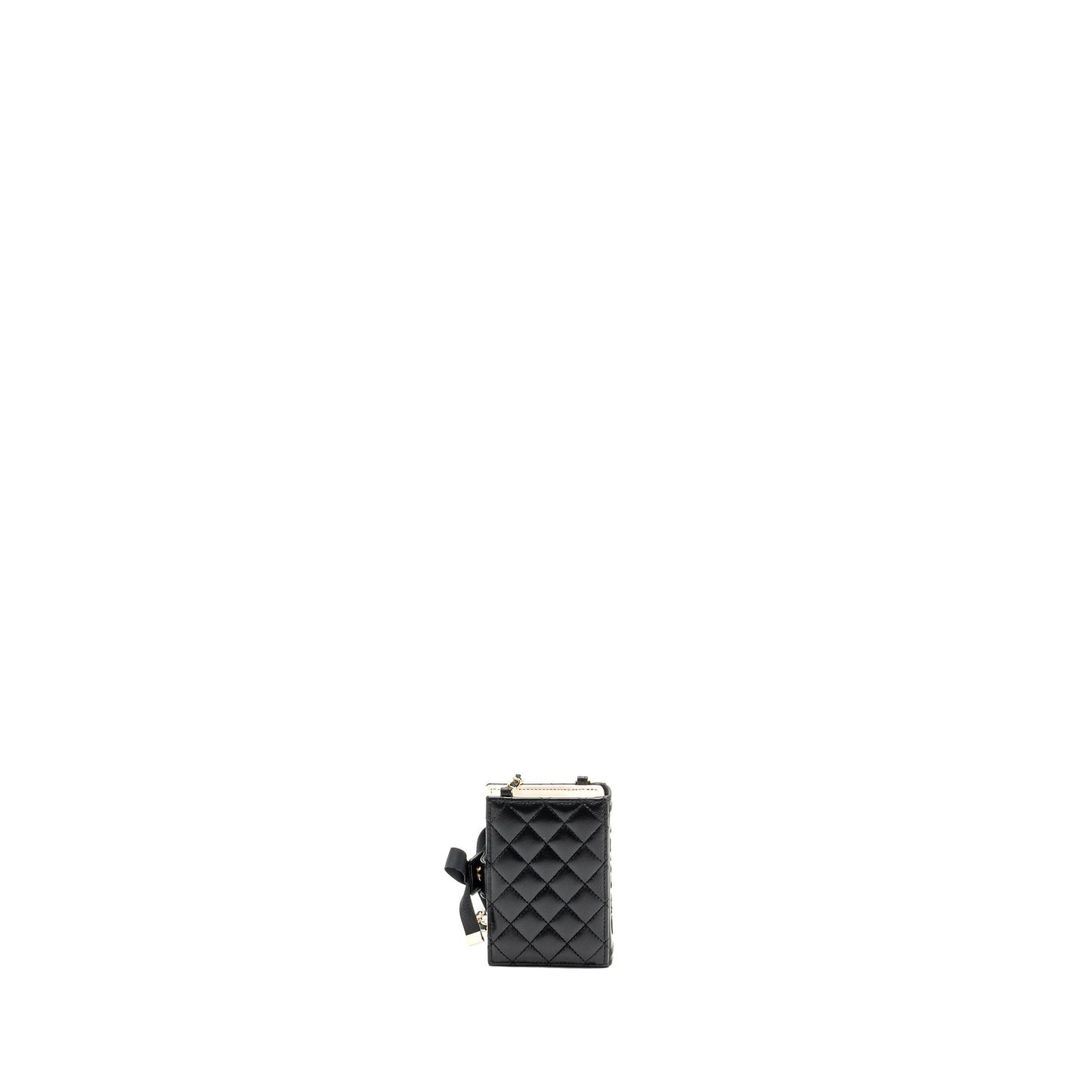 Chanel Book Card Holder Lambskin LGHW microchip Black Wallet Case