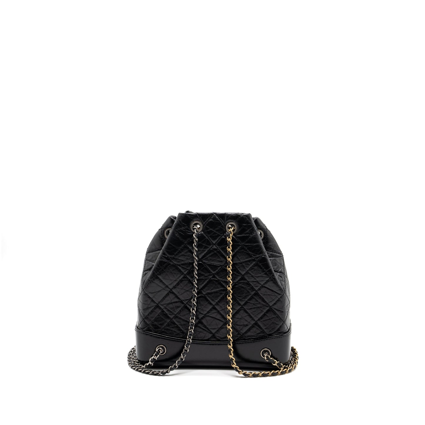 Chanel Gabrielle Backpack Aged Calfskin Hardware Microchip Multicolour Black Small