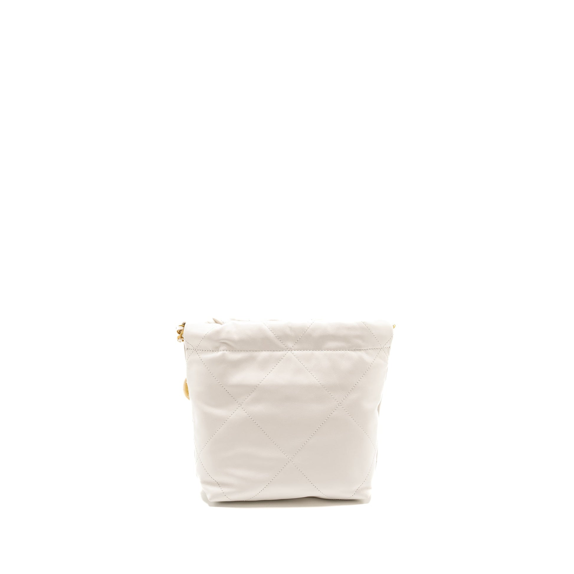 Chanel 22 Shiny Calfskin GHW Microchip White Mini Bag Bag White