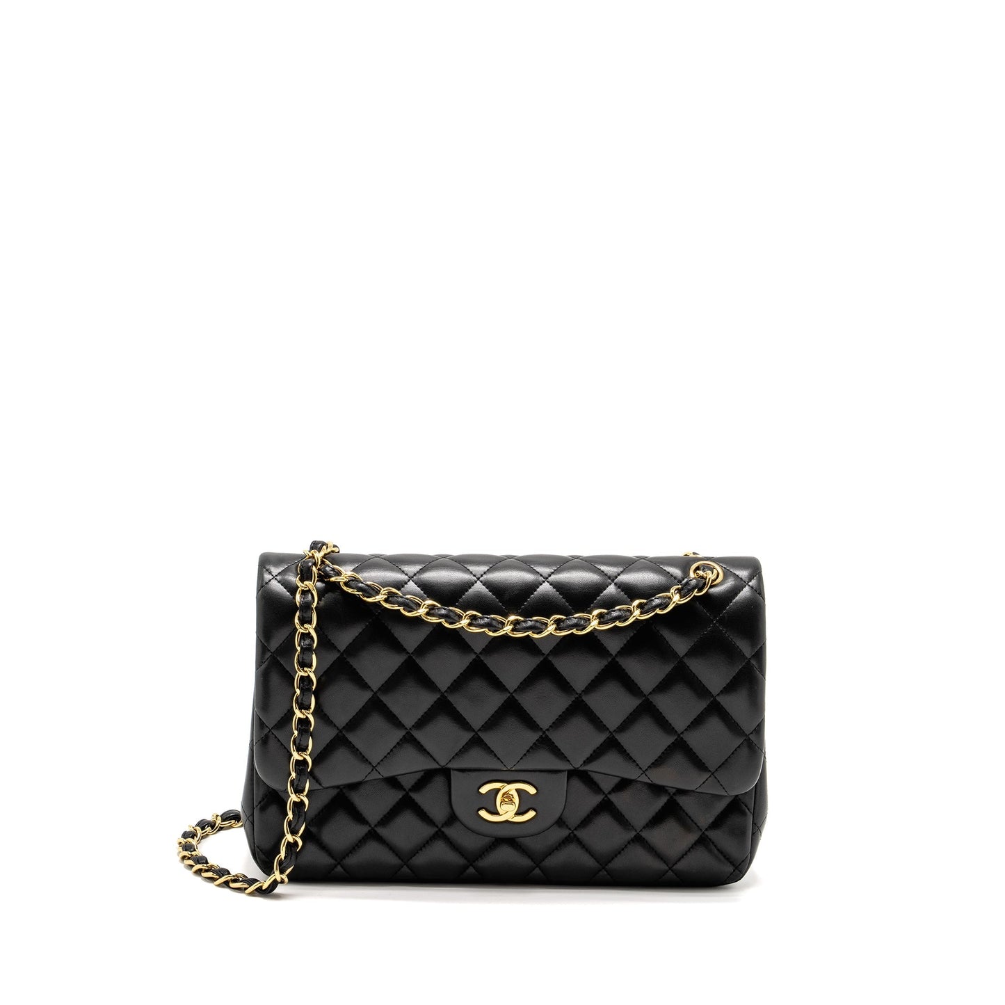 Chanel Jumbo Classic Double Flap Lambskin GHW Black Shoulder Bag Ghw 2