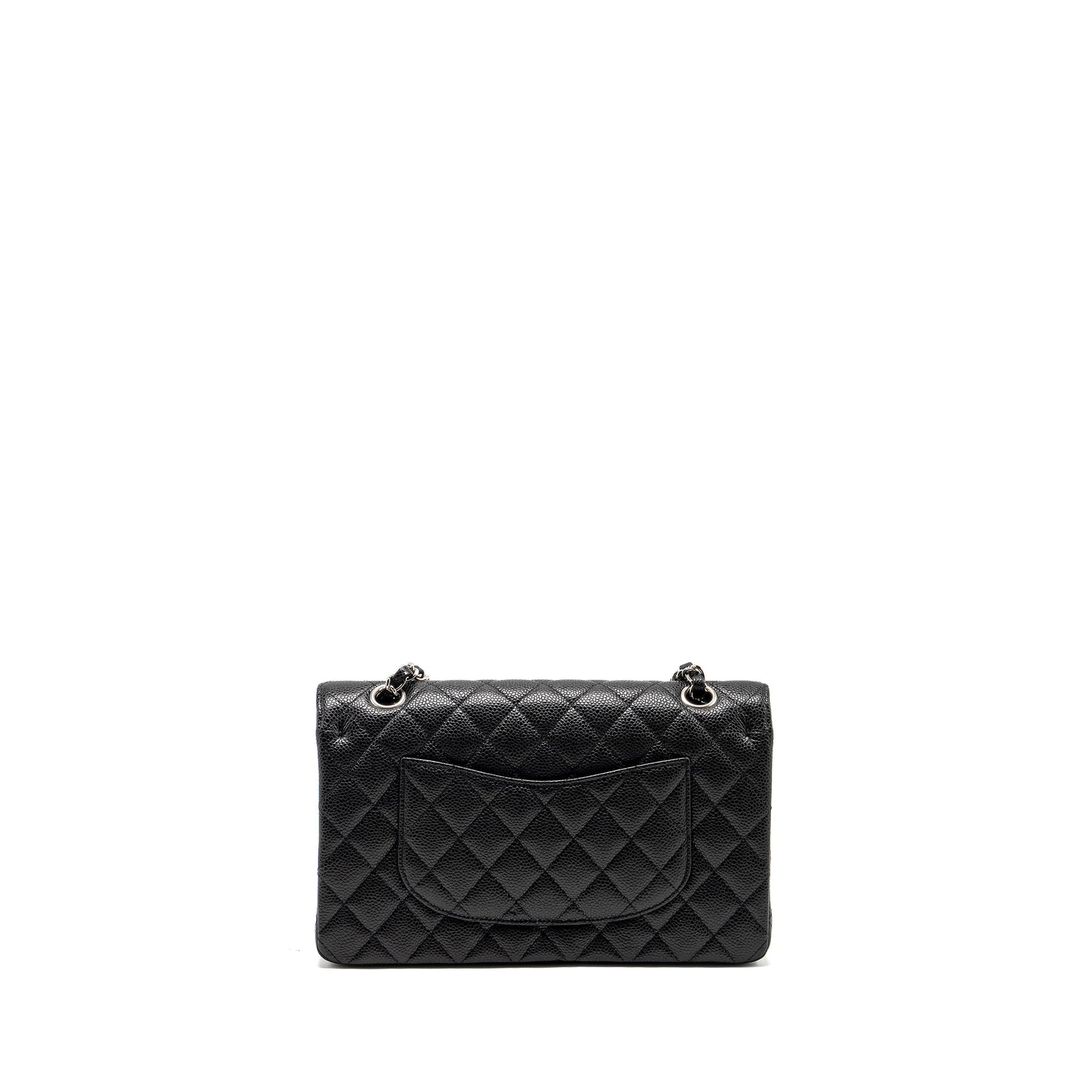 Chanel Classic Double FLAP Caviar SHW Black Shoulder Bag Black Shw