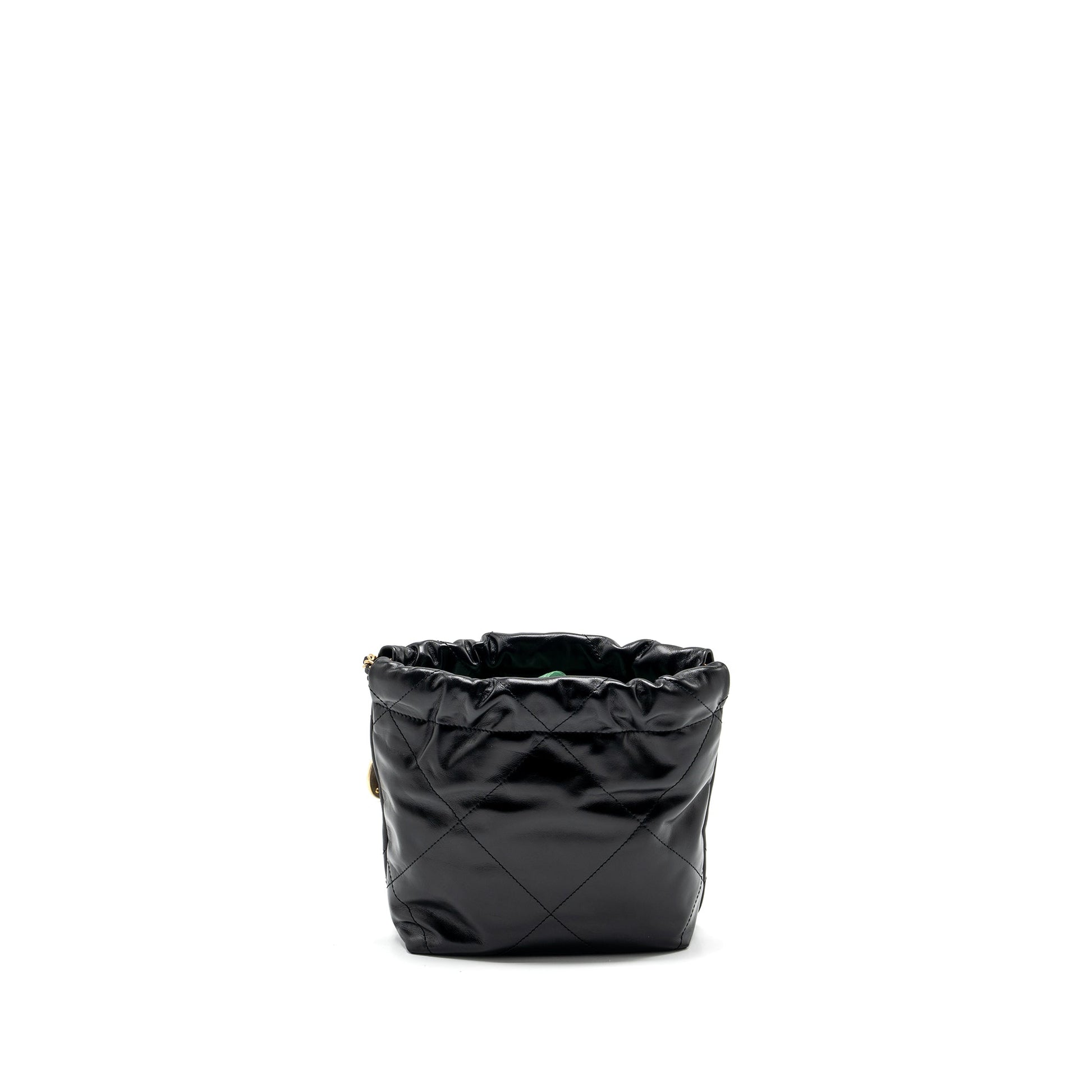 Chanel 22 Shiny Calfskin GHW Microchip Black Mini Bag Microchip 4