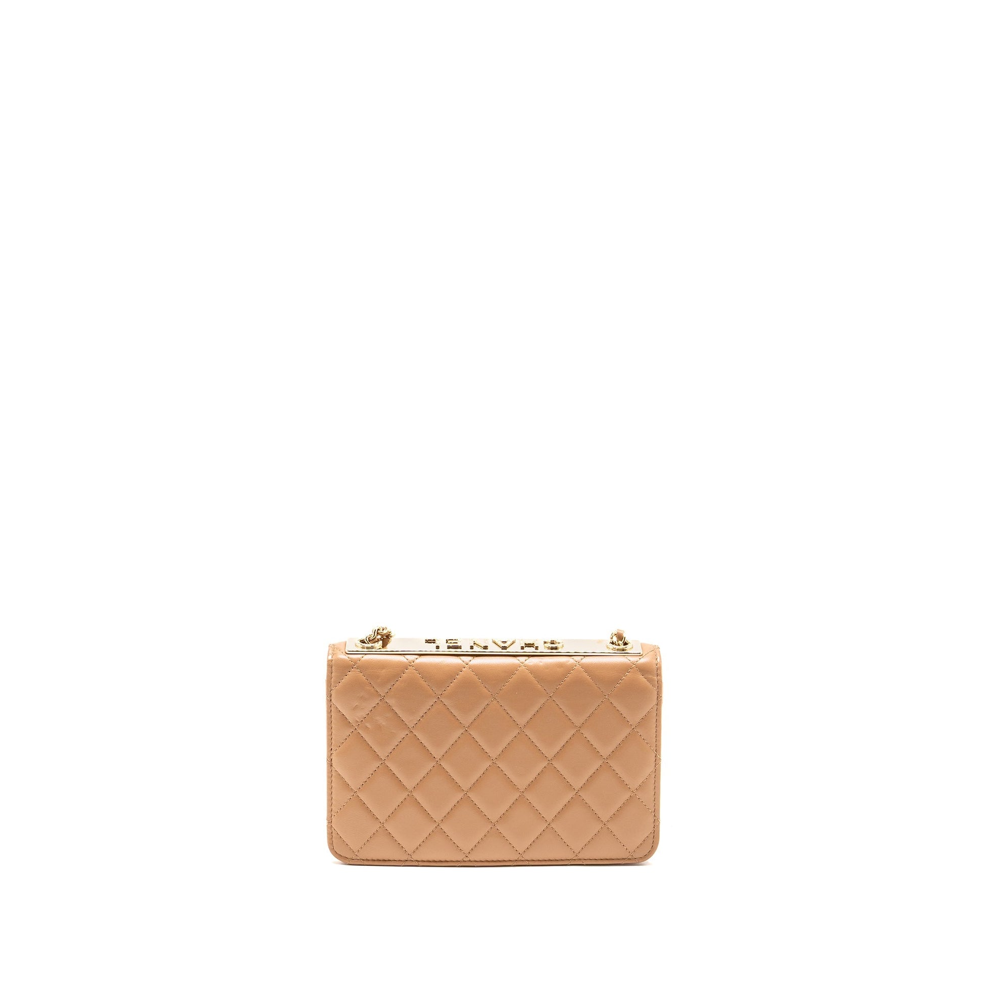 Chanel Trendy CC On Lambskin Dark LGHW Beige Wallet Case Lghw Microchip
