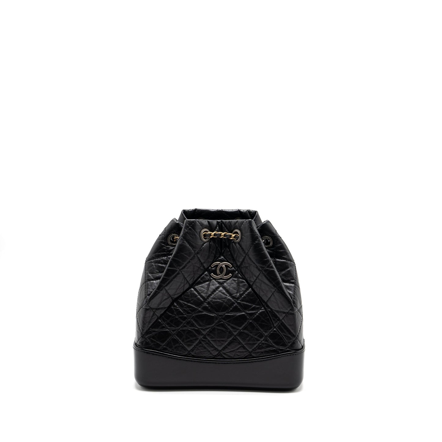Chanel Gabrielle Backpack Aged Calfskin Hardware Microchip Multicolour Black Small