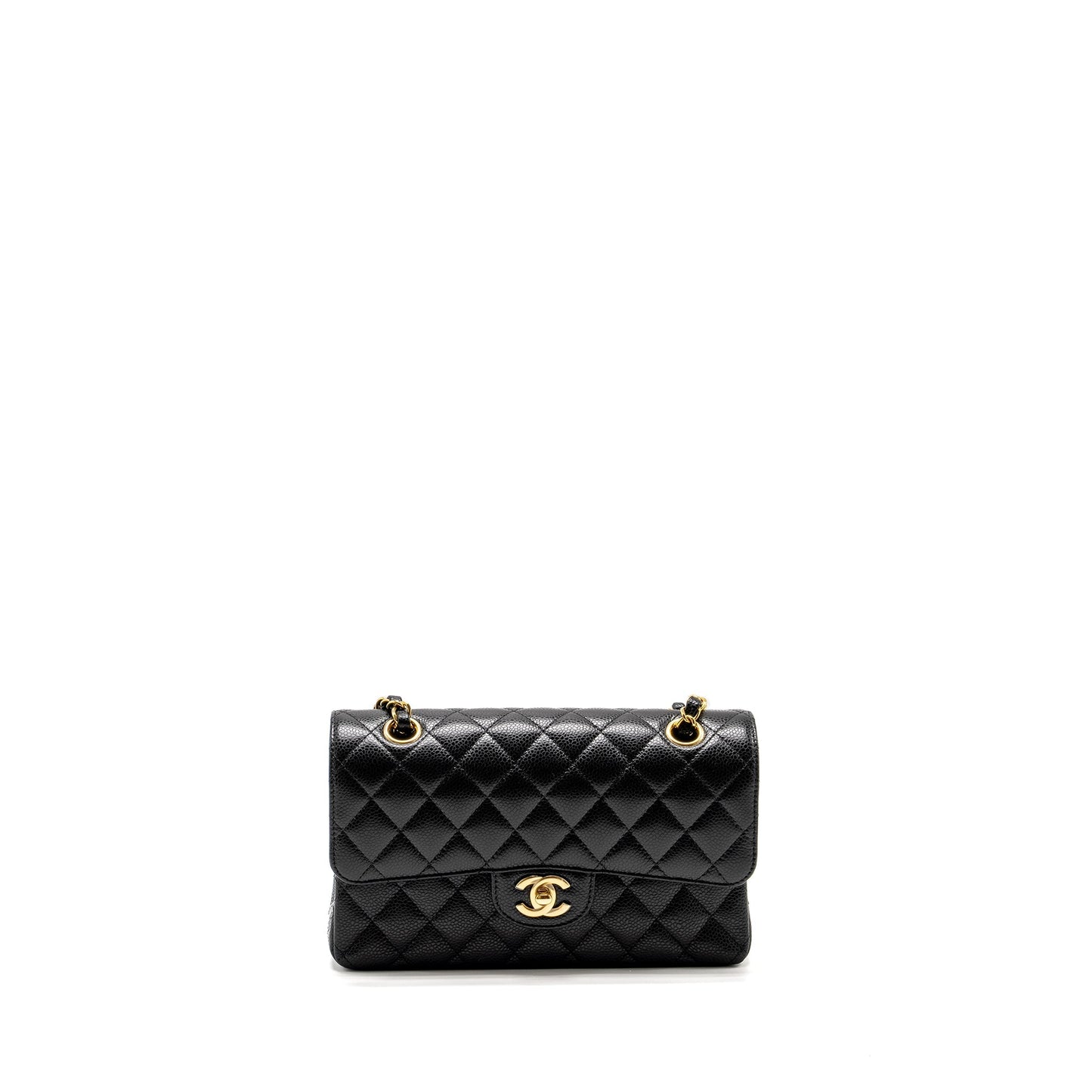 Chanel Classic Double FLAP Caviar GHW Microchip Black Small Shoulder Bag Microchip 10