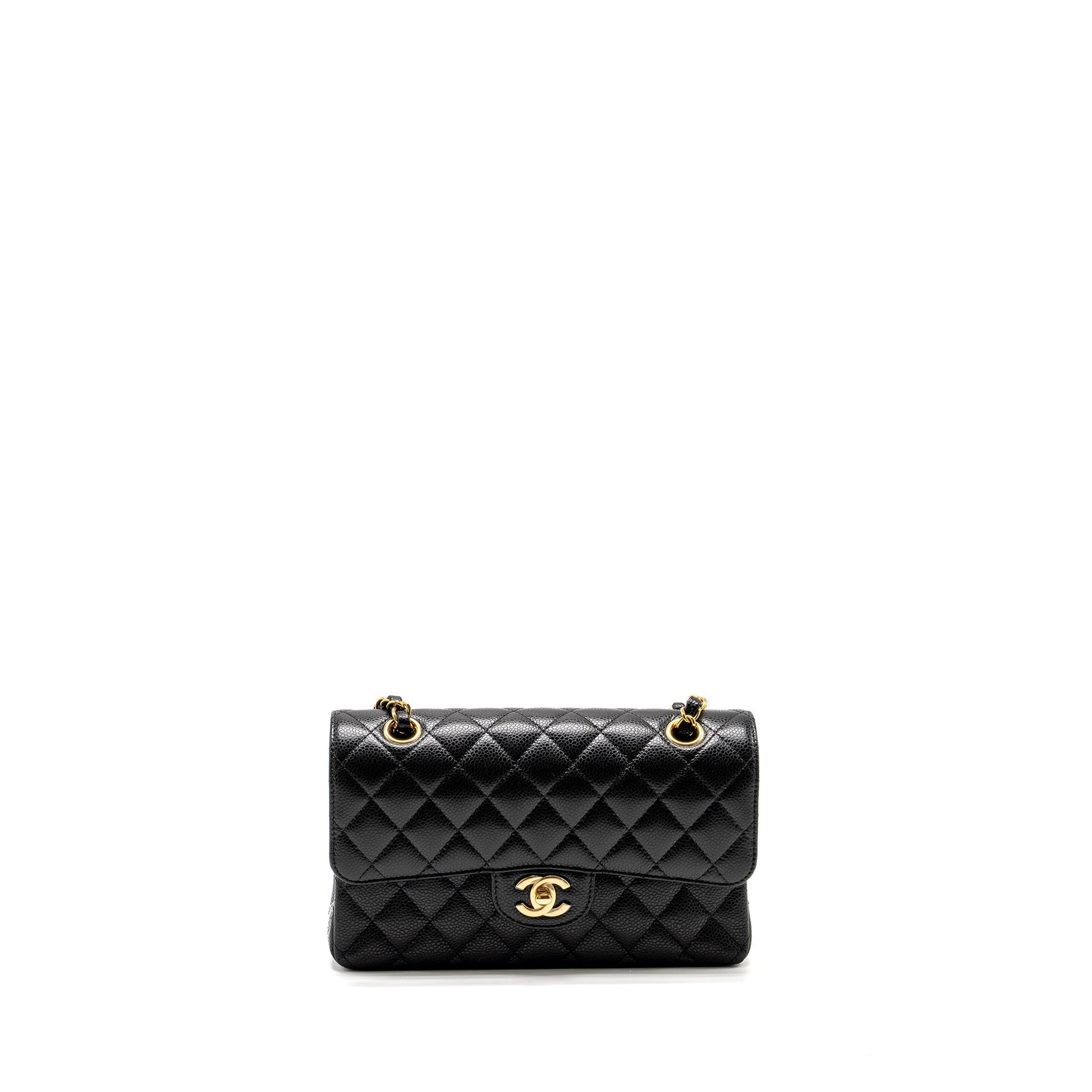 Chanel Classic Double FLAP Caviar GHW Microchip Black Small Shoulder Bag Microchip 10