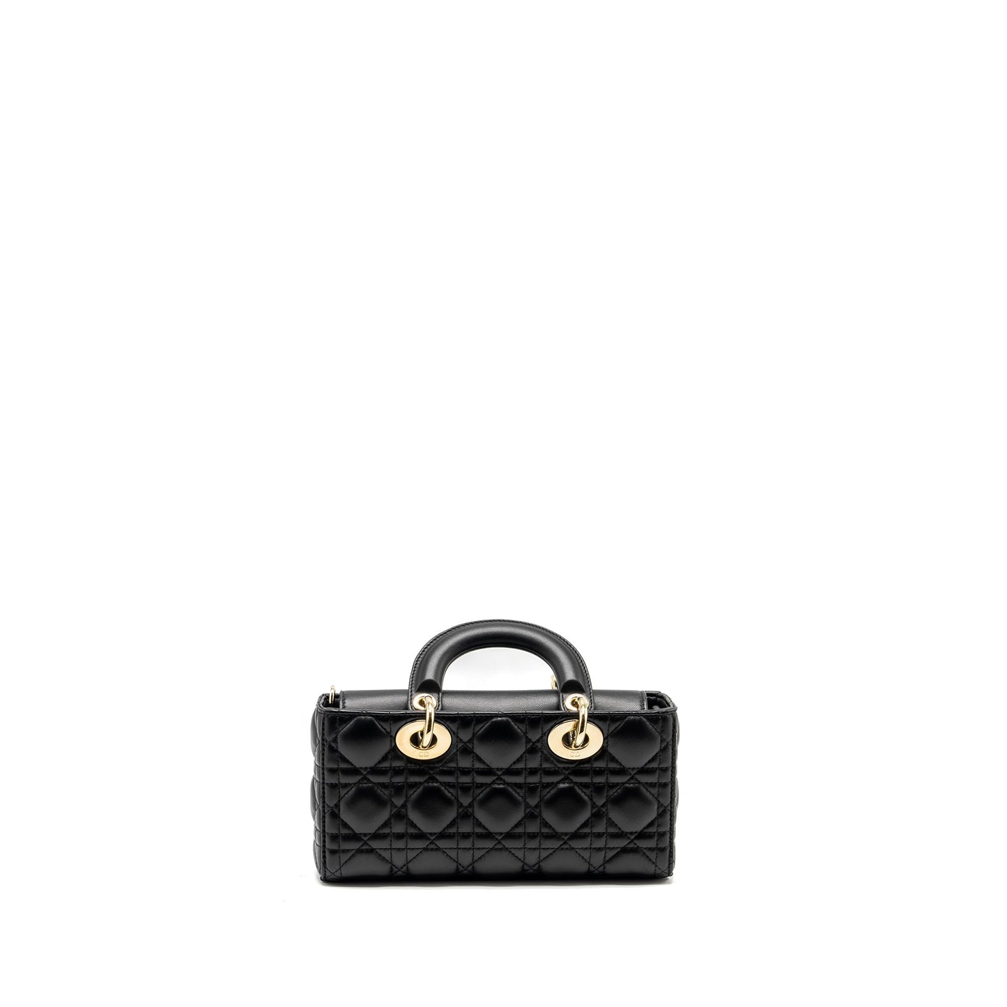 Dior Lady D Joy Purse Lambskin Handbag Black Small Travel Bag