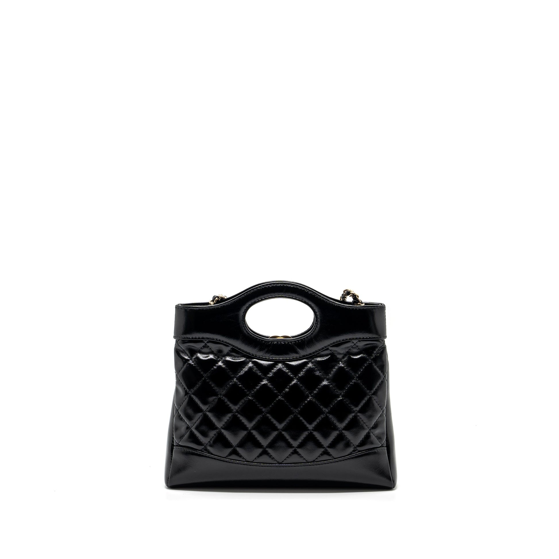 Chanel 24C 31 shiny calfskin LGHW microchip Black Mini Bag Lghw Microchip