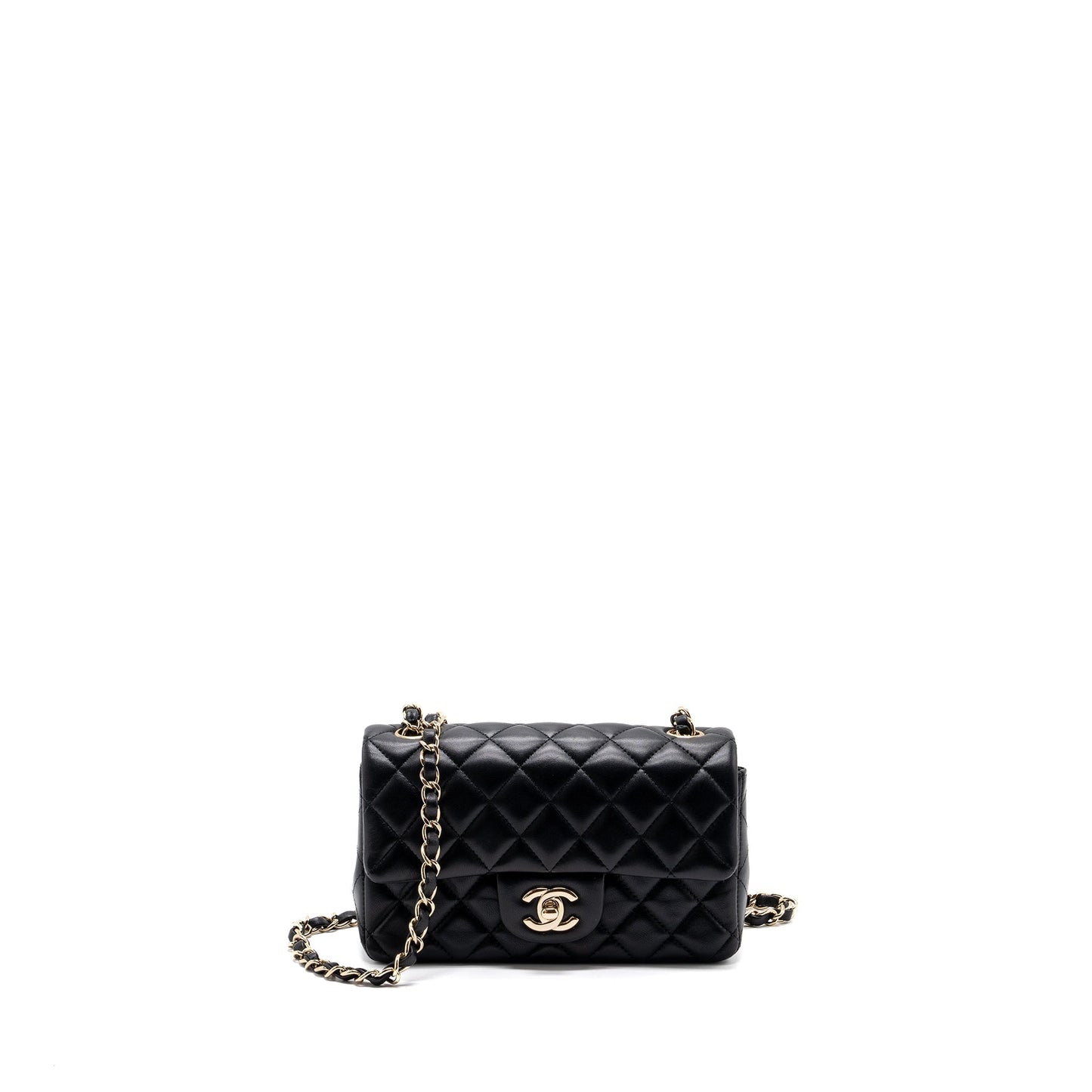 Chanel FLAP LAMBSKIN LGHW Black Shoulder Bag