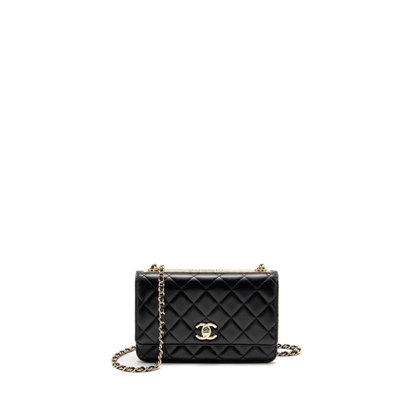 Chanel Trendy CC on Lambskin LGHW Microchip Black Wallet Case 4