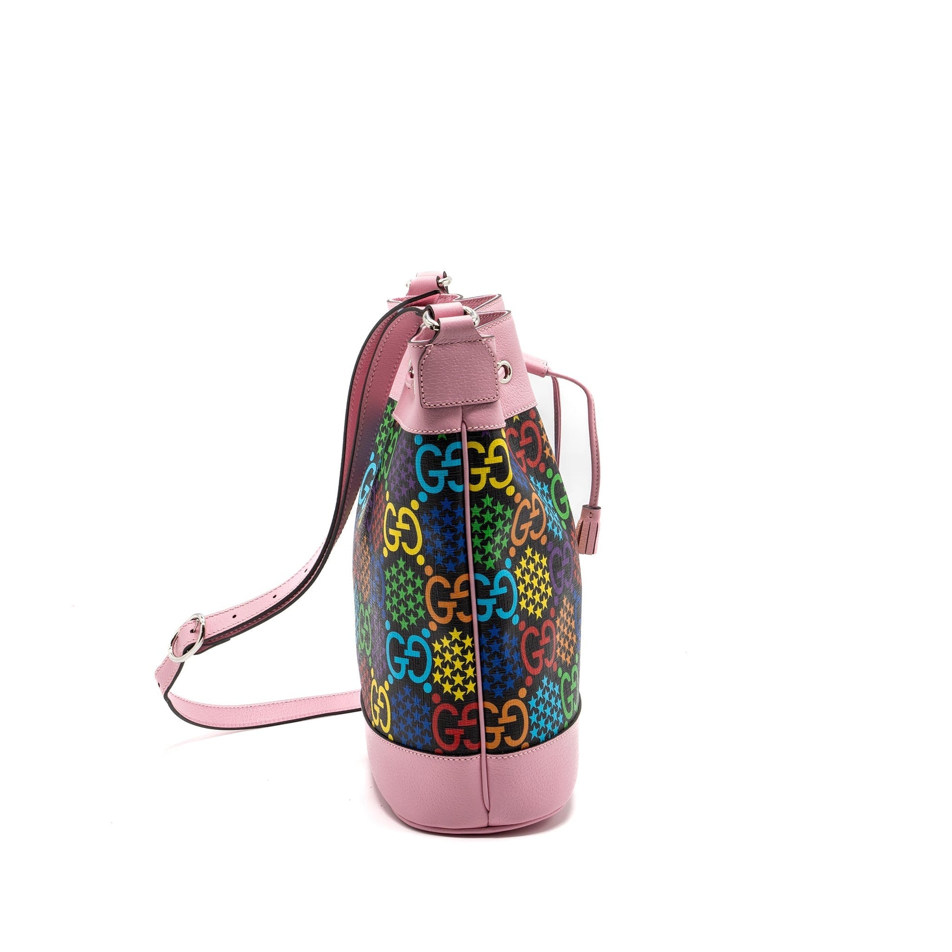 Gucci Drawstring Bucket Bag Multicolour Shw Black Pink Jewelry