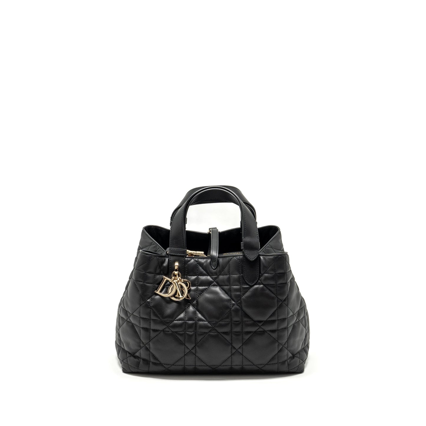 Dior Toujours Purse Macrocannage Calfskin Handbag Black Medium Travel Bag