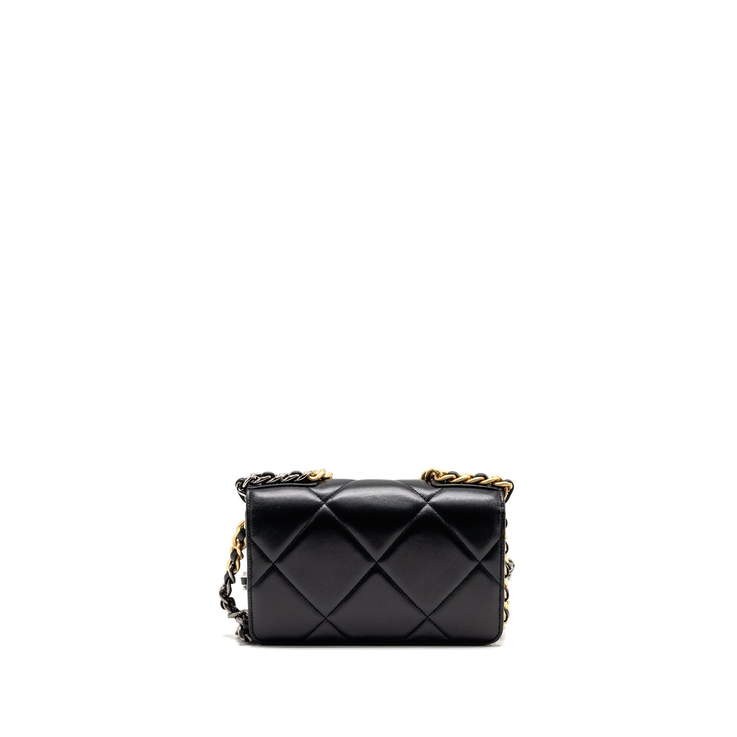 Chanel 19 on Lambskin Hardware Multicolour Black Wallet Case Hardware 2