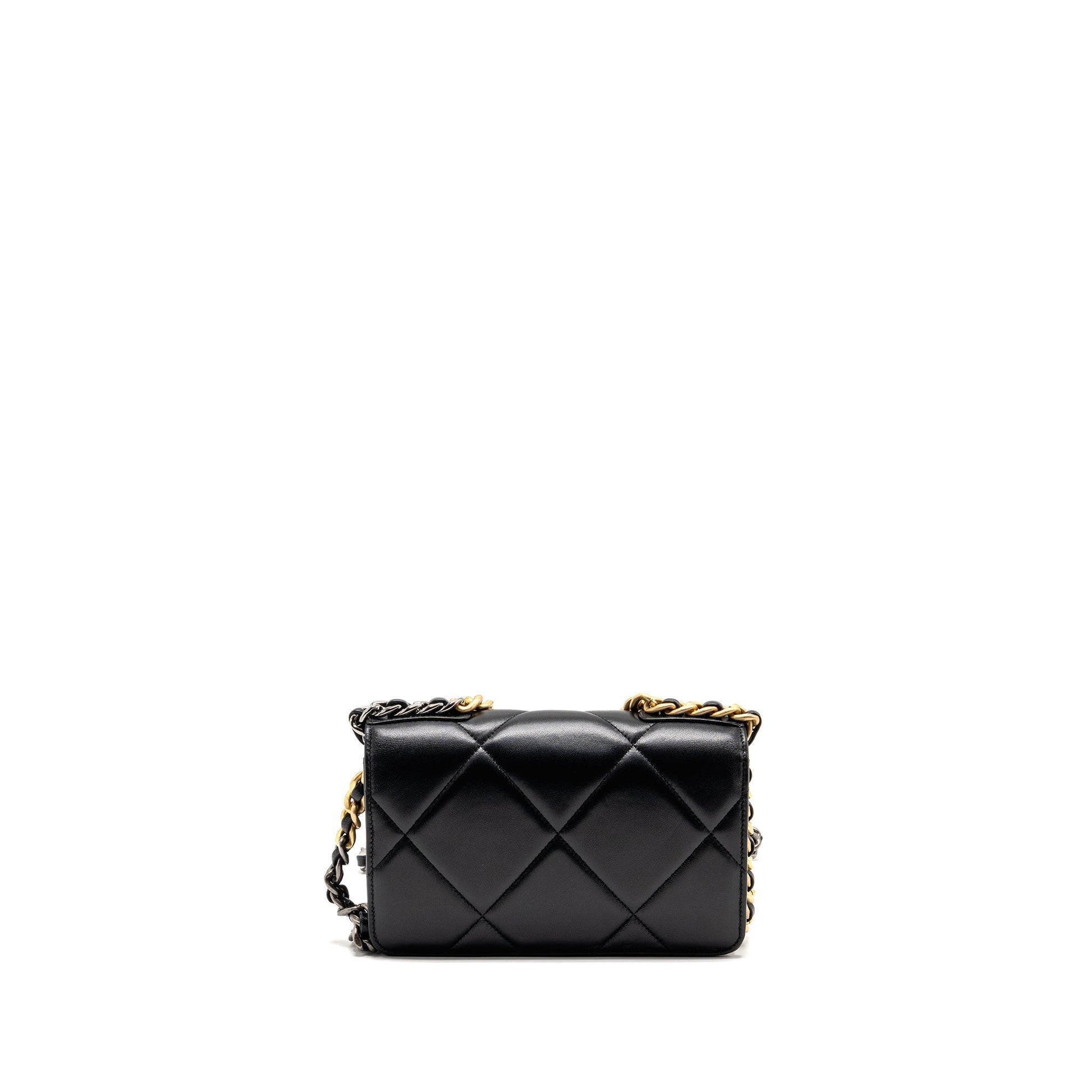Chanel 19 on Lambskin Hardware Multicolour Black Wallet Case Hardware 2