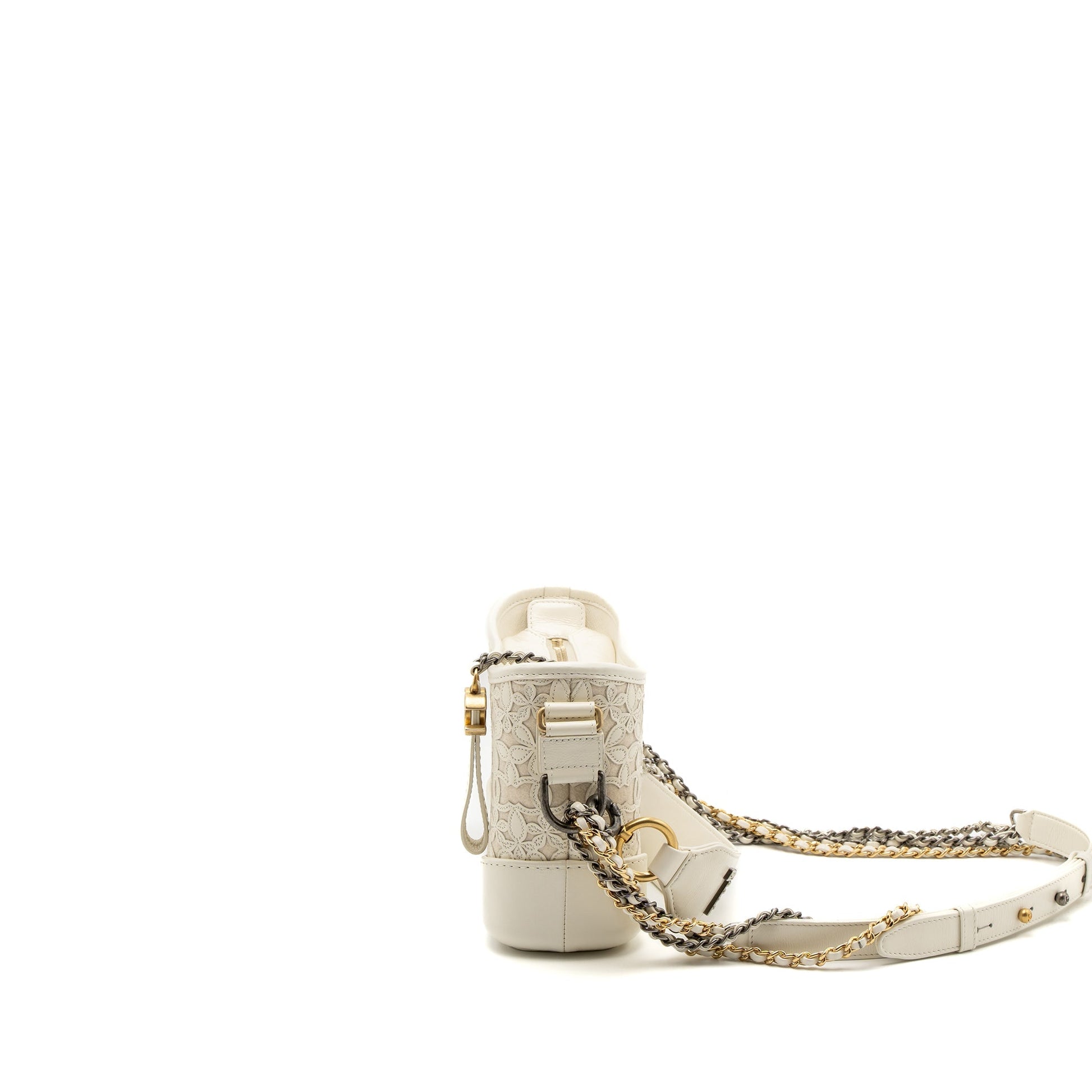 Chanel Gabrielle Hobo Limited Edition Calfskin Hardware Multicolour White Small Shoulder Bag