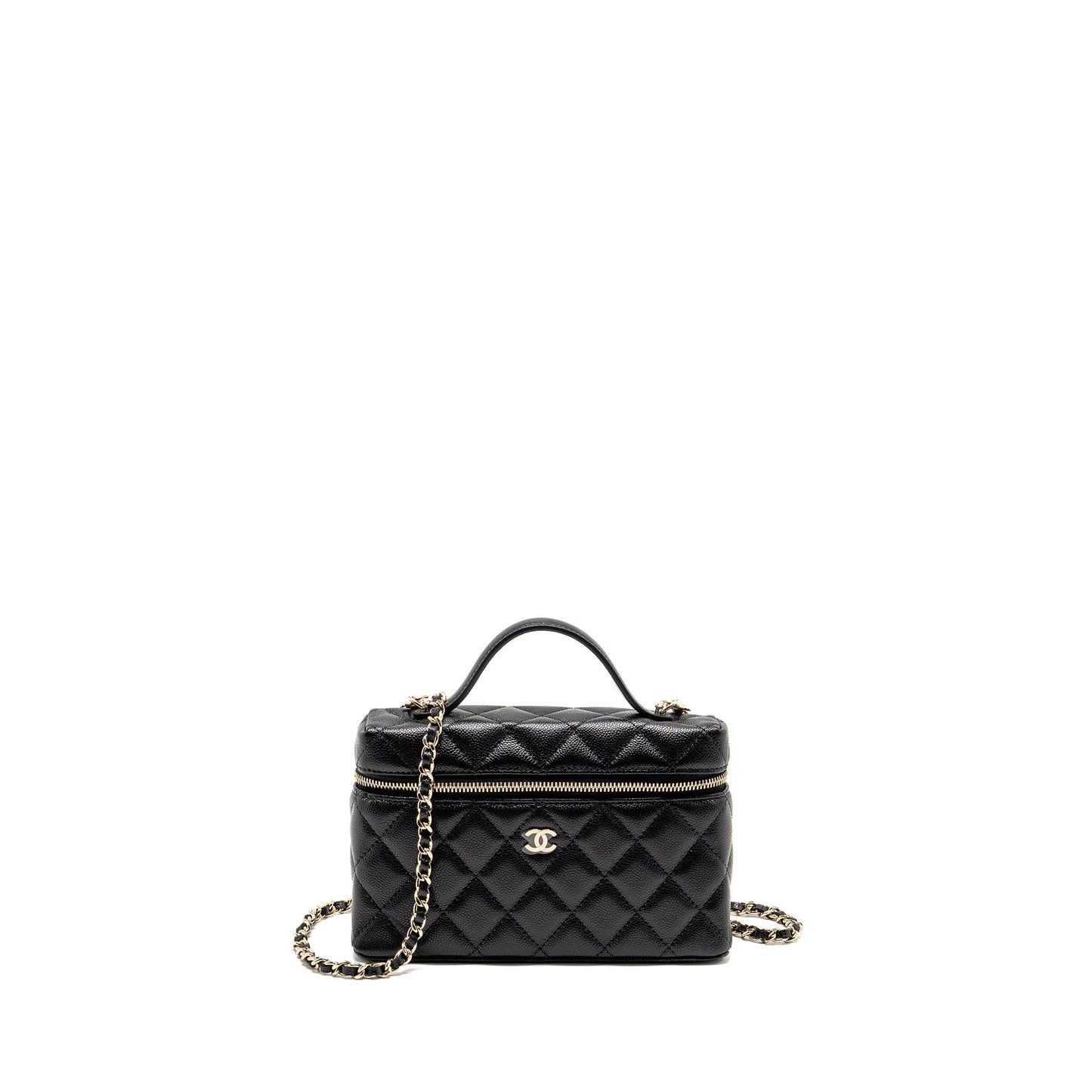 Chanel 25p CC top handle vanity caviar Black Handbag Lghwmicrochip 3