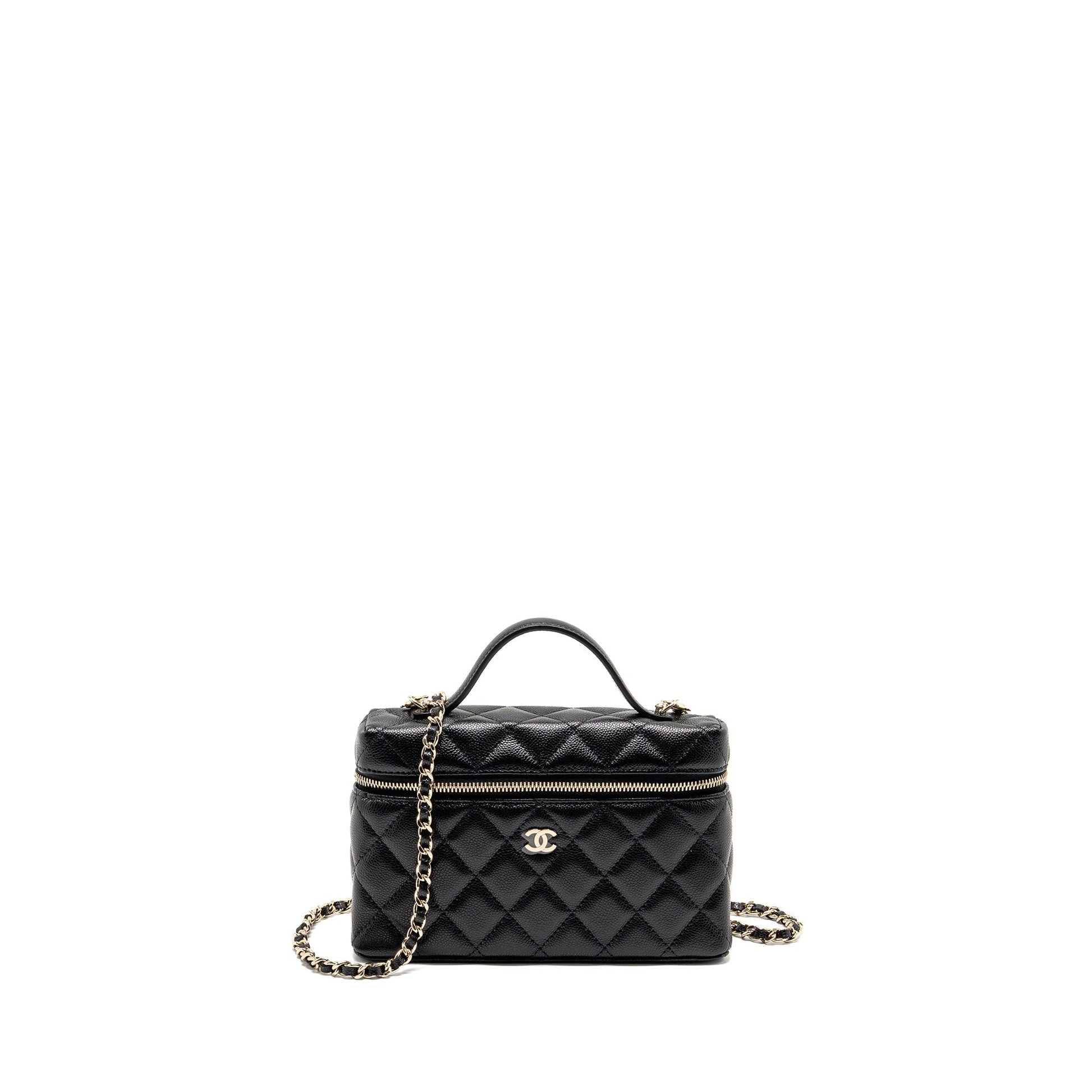 Chanel 25p CC top handle vanity caviar Black Handbag Lghwmicrochip 3