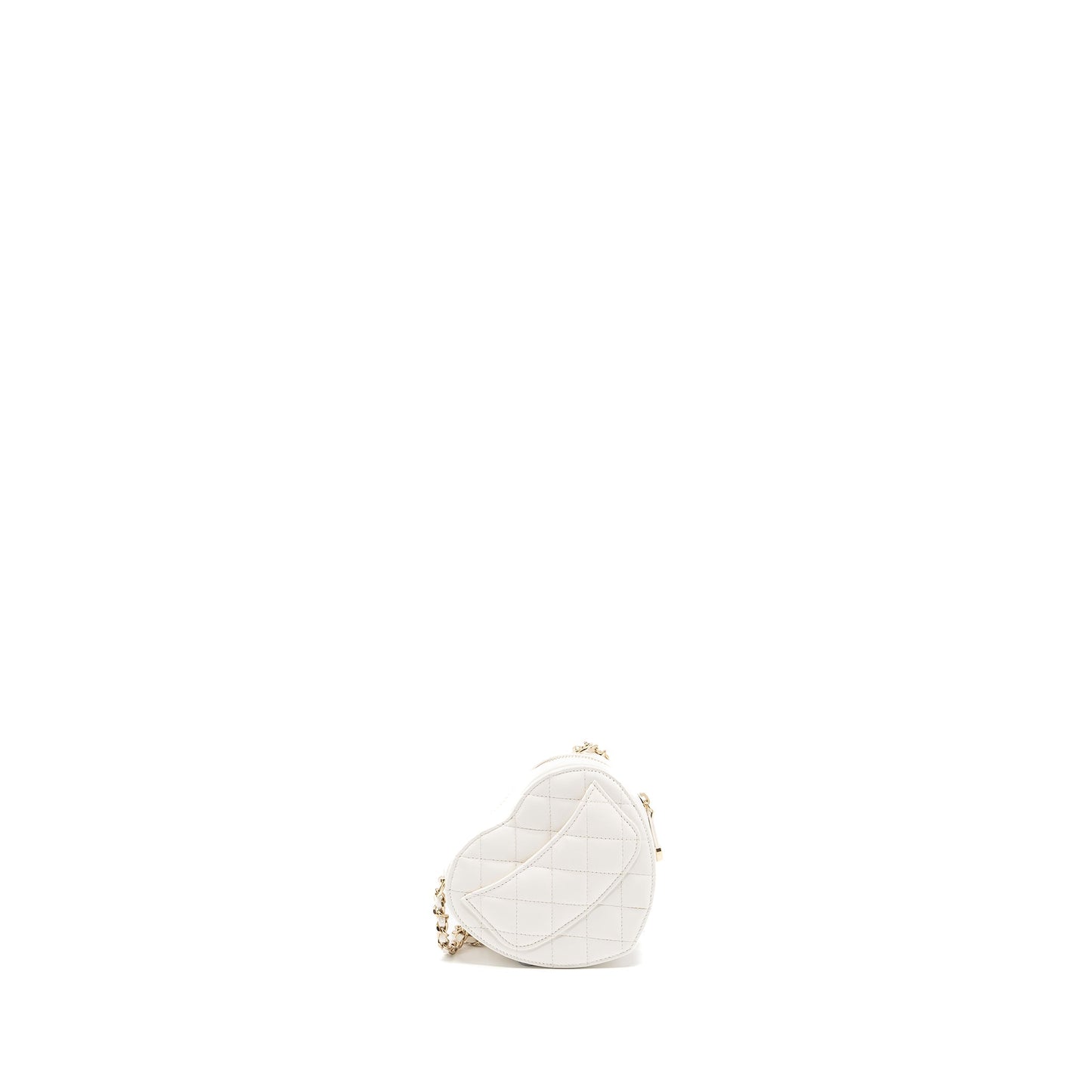 Chanel 22S Heart Lambskin LGHW White Small Handbag