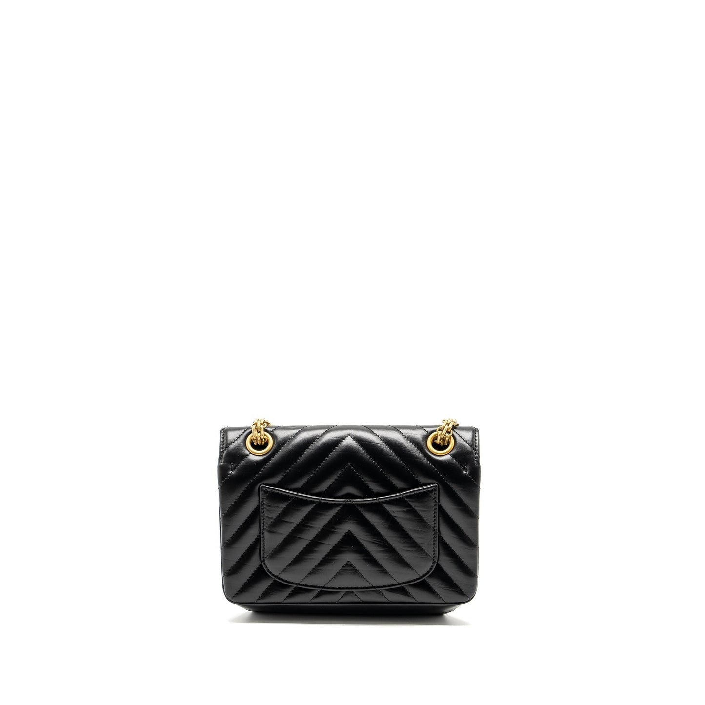 Chanel 2.55 Reissue Chevron Calfskin GHW Microchip Black Mini Bag