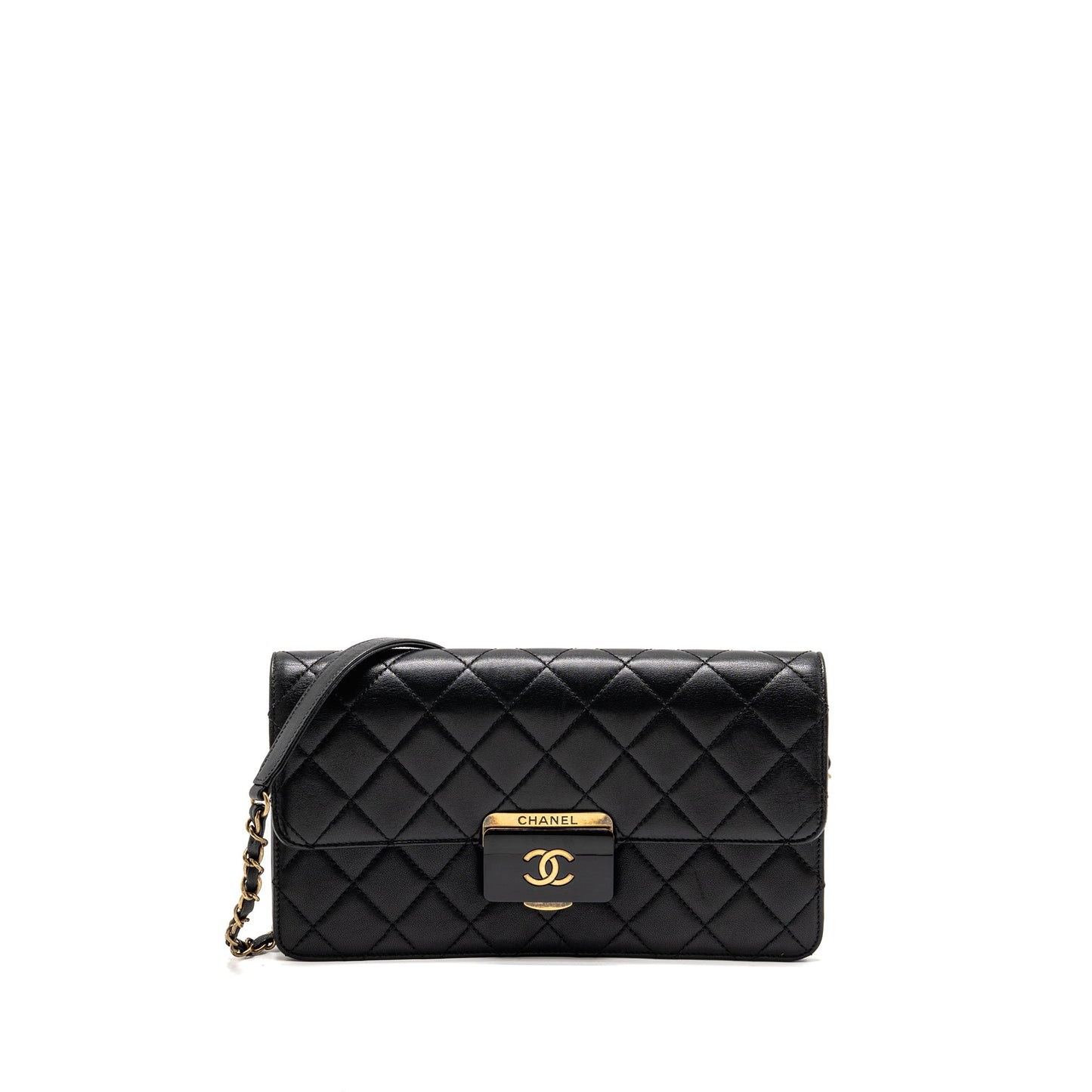 Chanel Beauty Flap Sheepskin GHW Black Lock Shoulder Bag