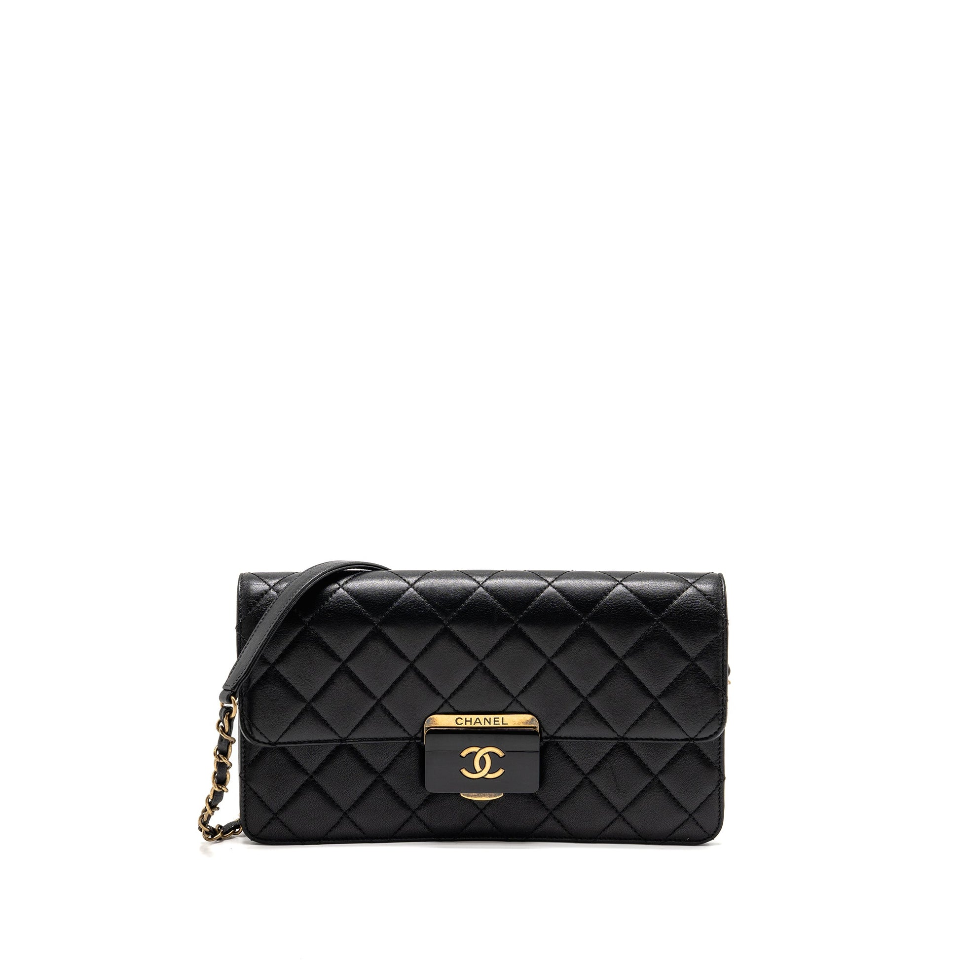 Chanel Beauty Flap Sheepskin GHW Black Lock Shoulder Bag