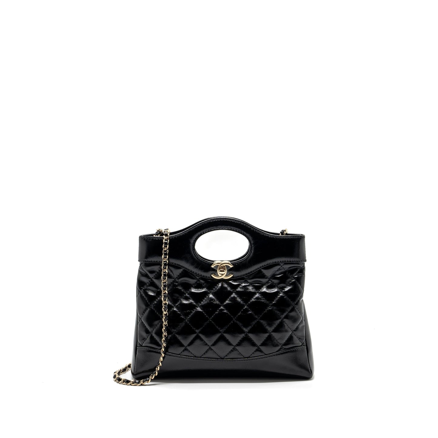 Chanel 24C 31 shiny calfskin LGHW microchip Black Mini Bag Lghw Microchip