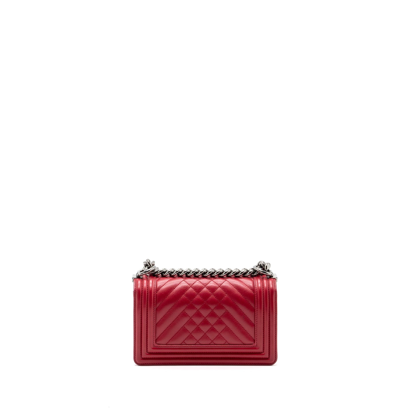 Chanel boy calfskin SHW Red Small Handbag