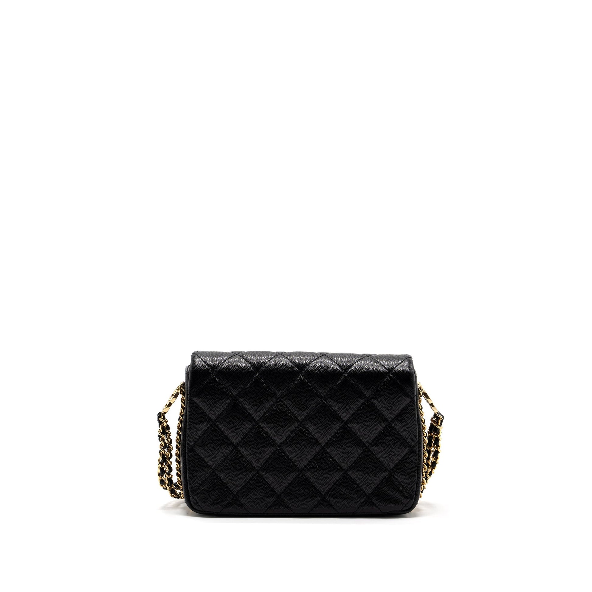 Chanel 23C flap cc logo caviar GHW Black Shoulder Bag
