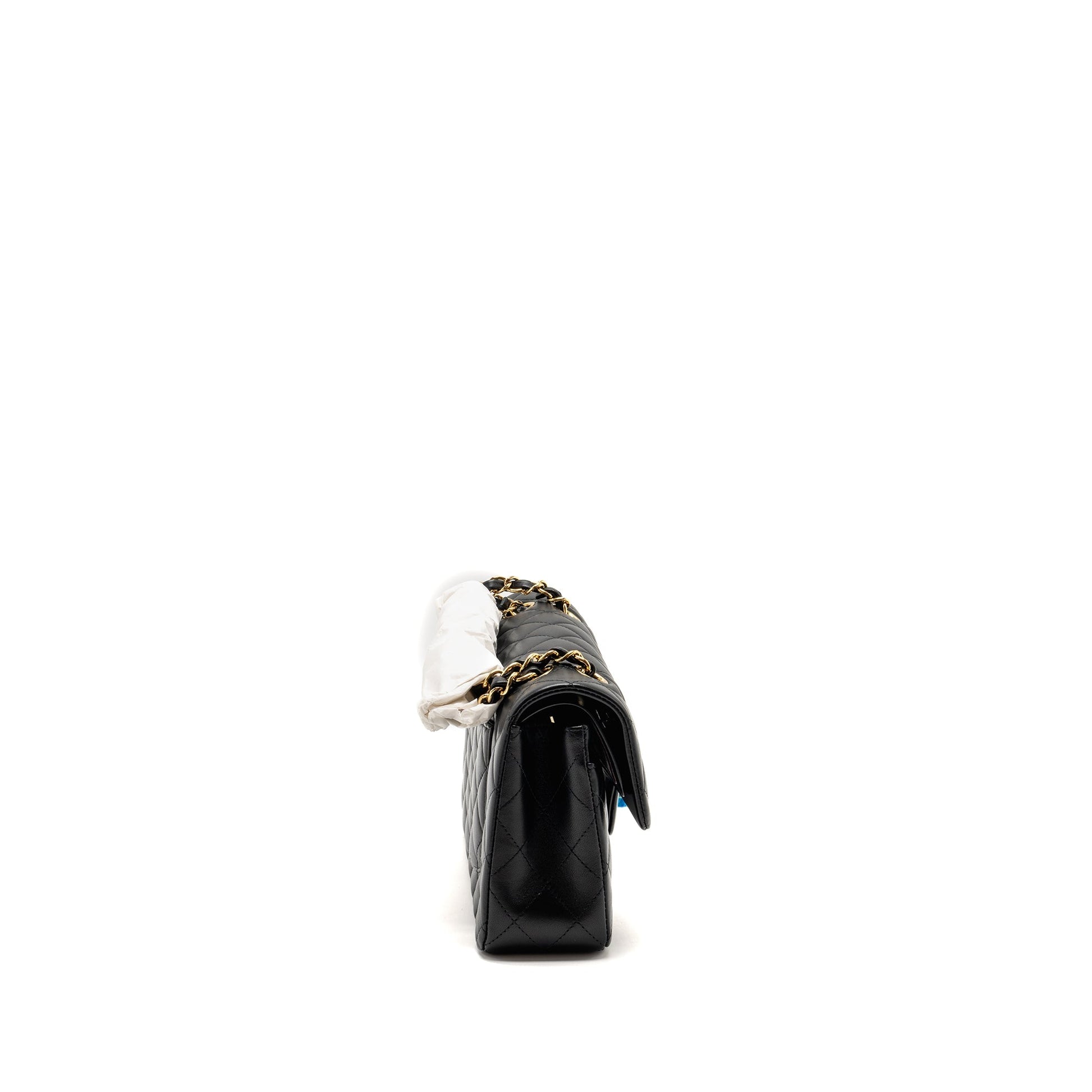 Chanel Classic Double Flap Lambskin GHW microchip Black Small Shoulder Bag Black Ghwmicrochip
