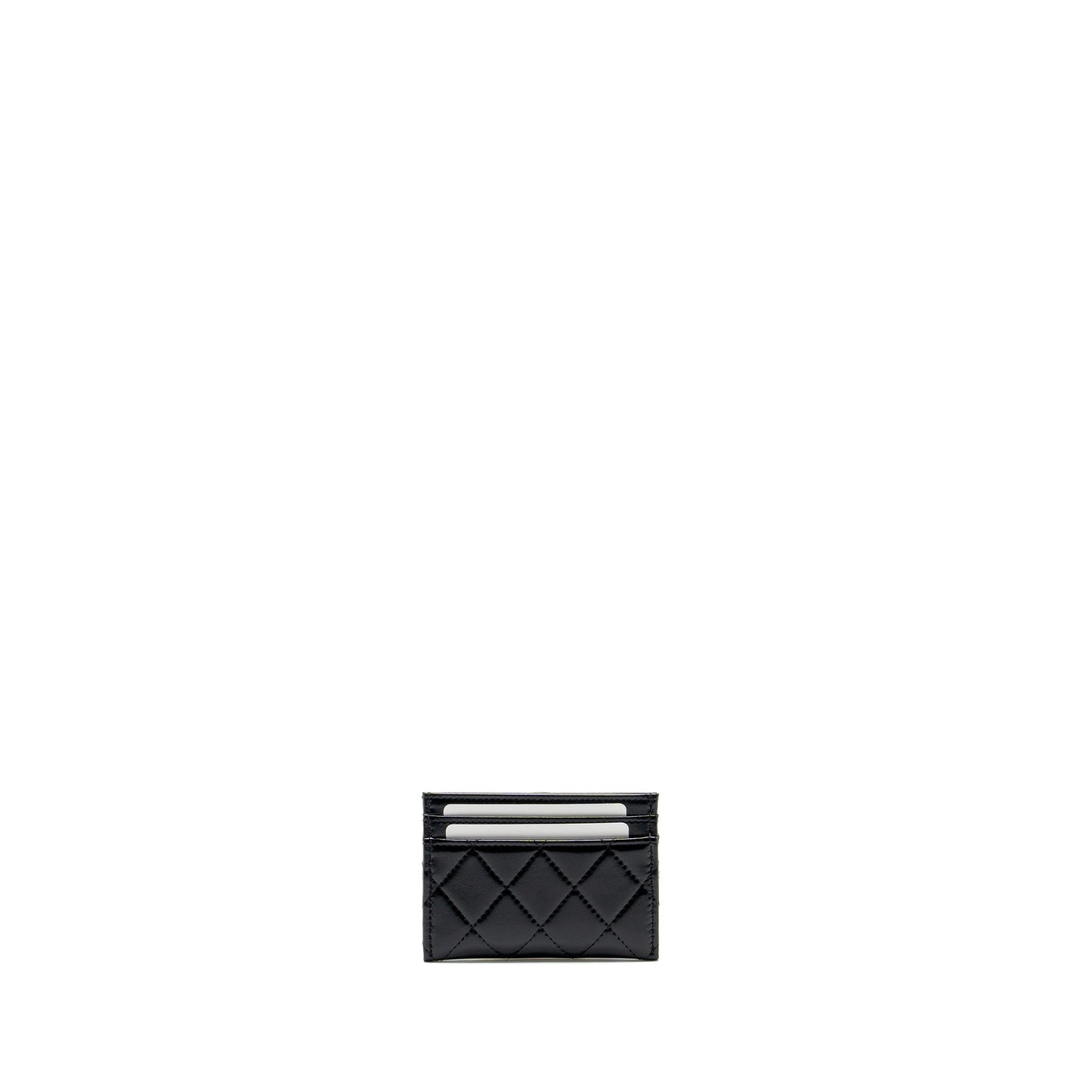 Chanel 31 card holder shiny goatskin LGHW Black Wallet Case