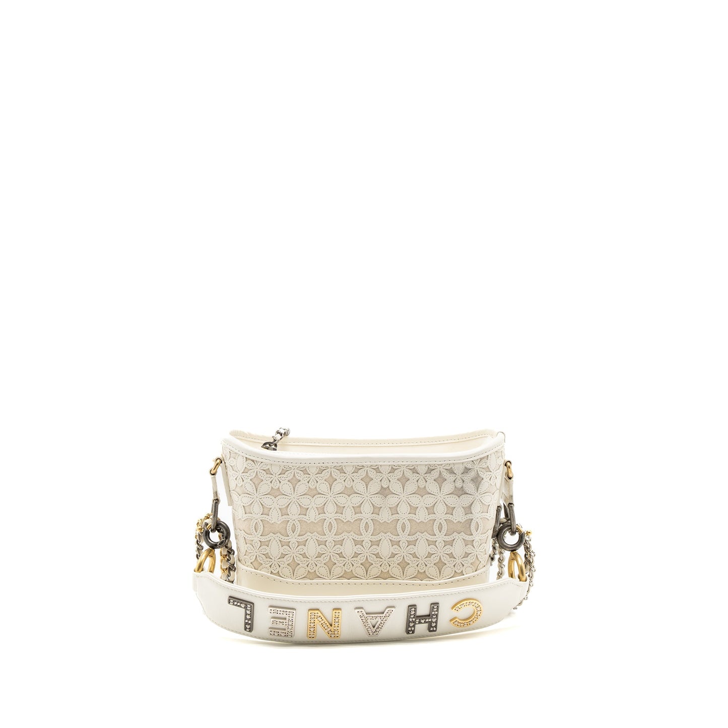 Chanel Gabrielle Hobo Limited Edition Calfskin Hardware Multicolour White Small Shoulder Bag