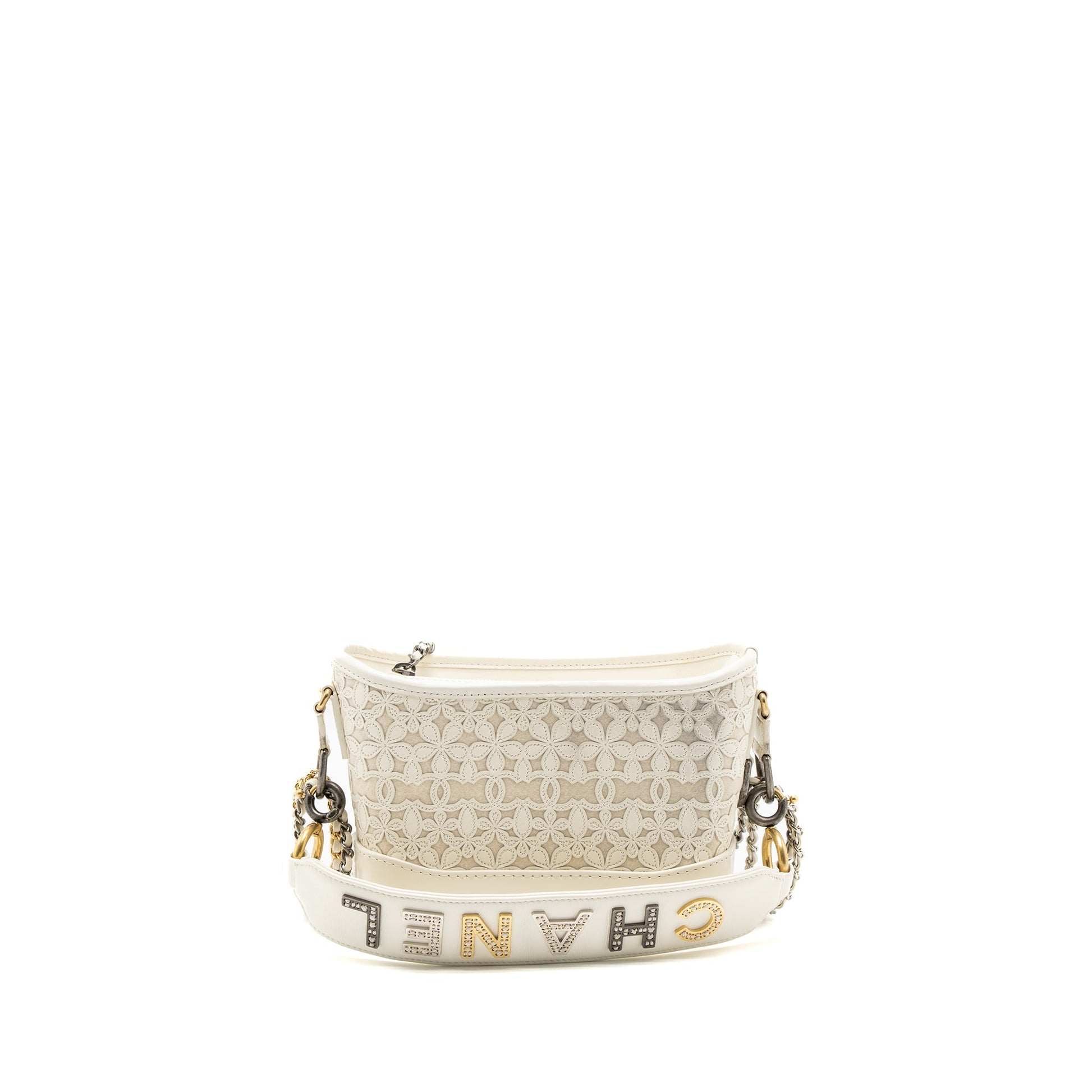 Chanel Gabrielle Hobo Limited Edition Calfskin Hardware Multicolour White Small Shoulder Bag