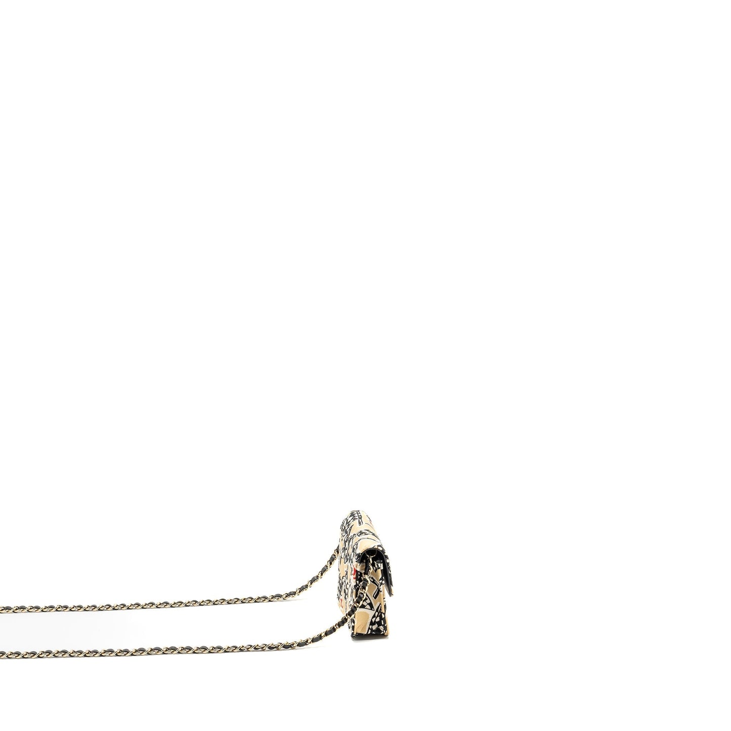 Chanel flap Fabric LGHW microchip Multicolour Beige Shoulder Bag
