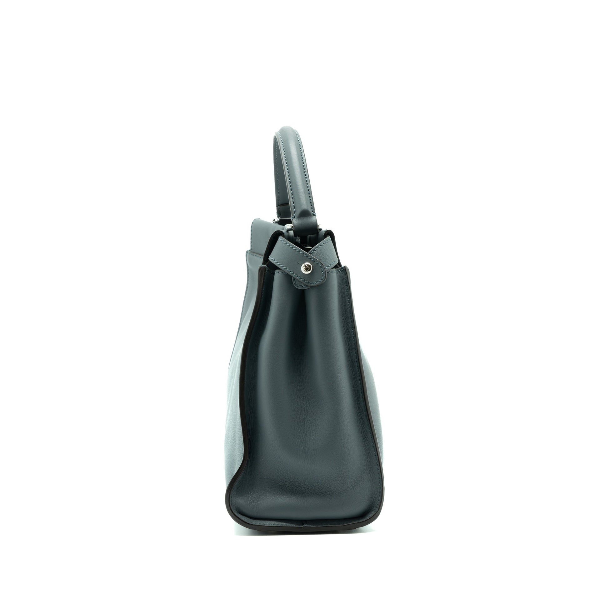 Fendi Peekaboo Light Handbag Leather Blue Medium Travel Bag