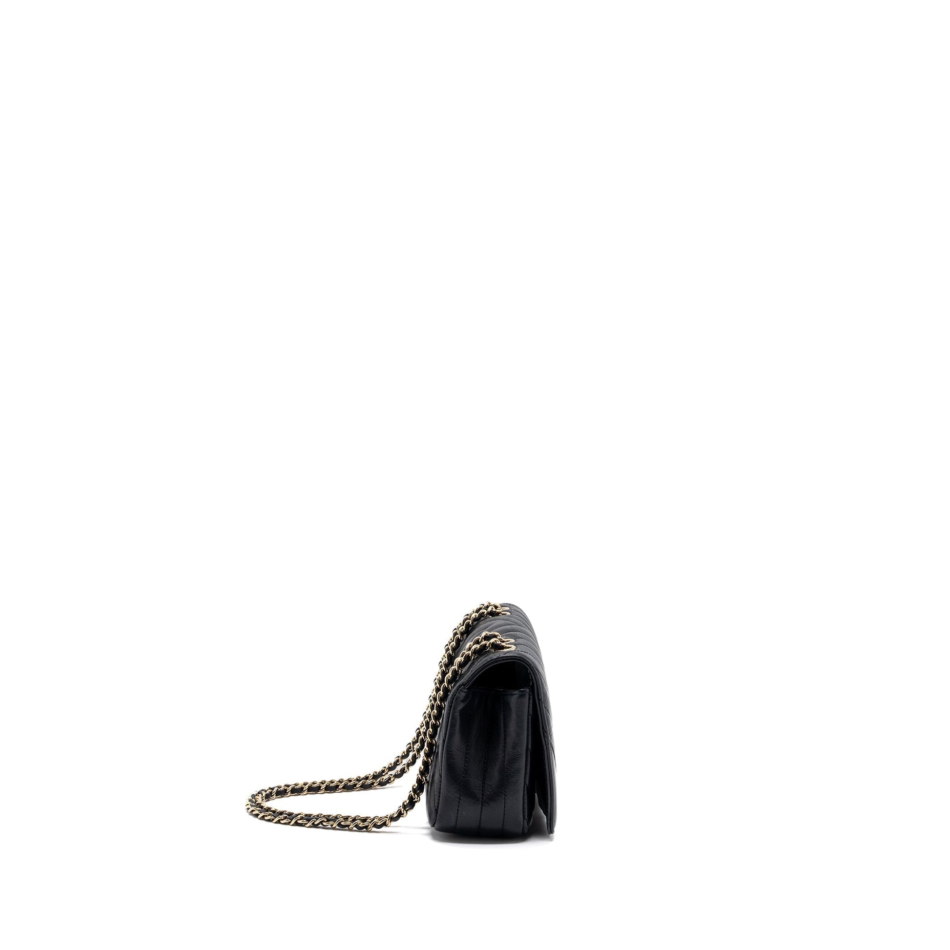 Chanel Chevron Flap Calfskin GHW Black Shoulder Bag