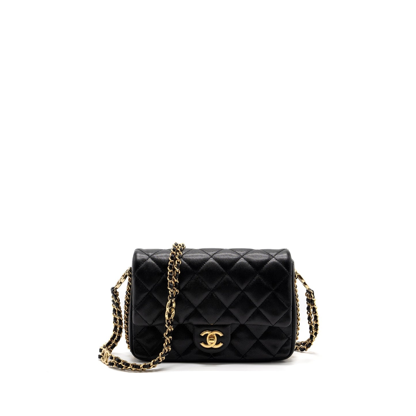 Chanel 23C flap cc logo caviar GHW Black Shoulder Bag
