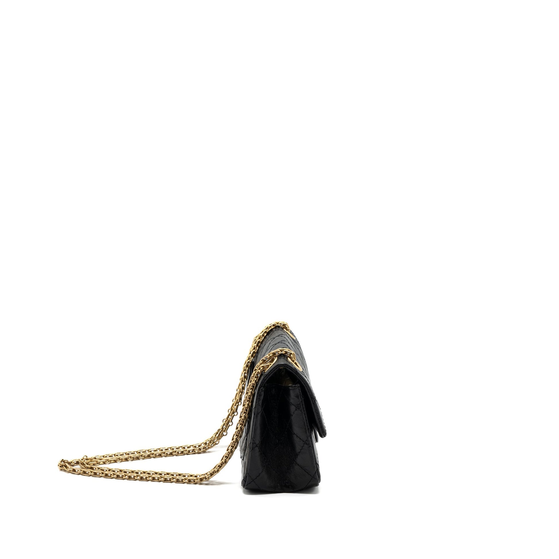 Chanel 2.55 Reissue Flap Aged Calfskin Brushed Black Shoulder Bag Brushed Ghw