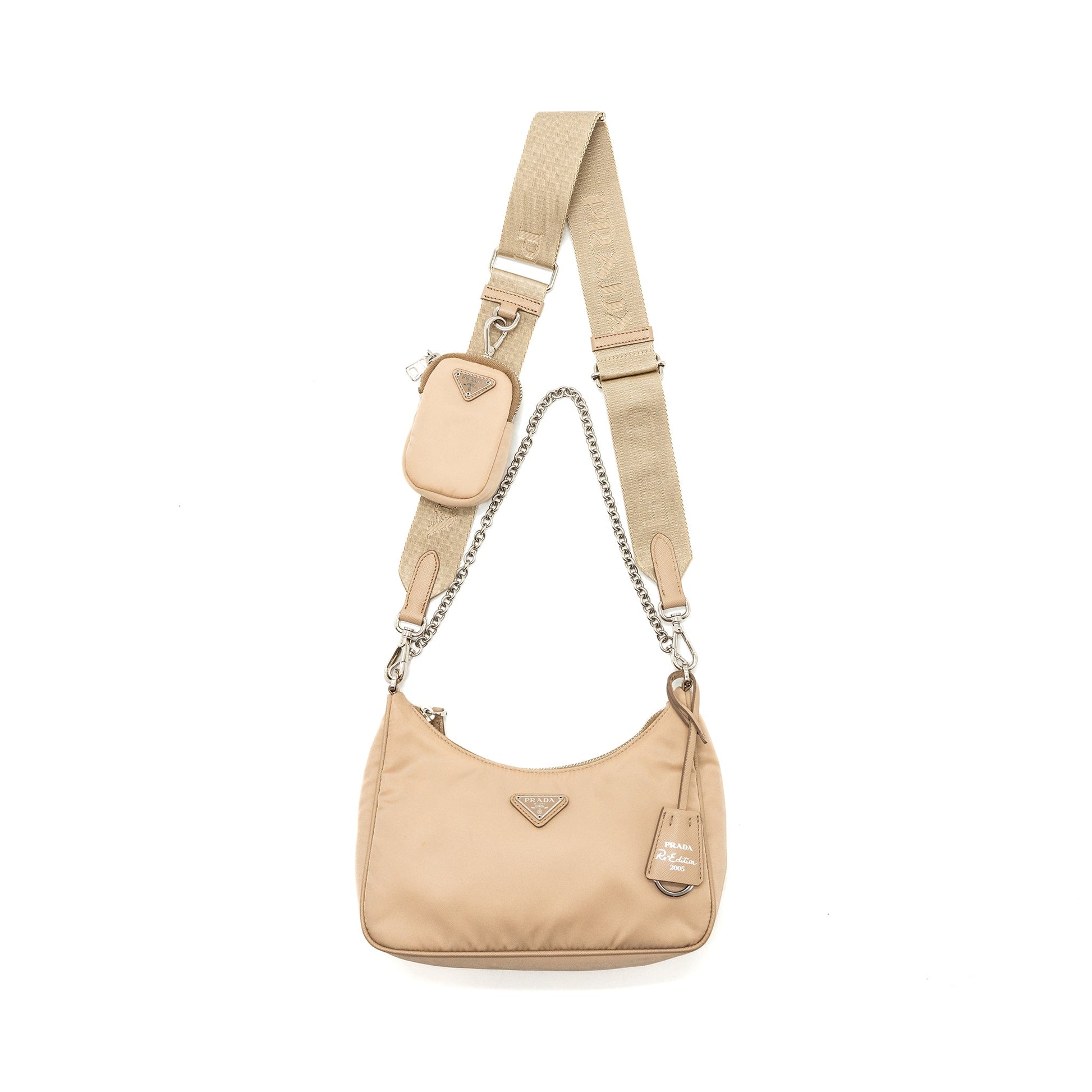 Prada Re Edition Purse Re Handbag Nylon Beige Travel Bag