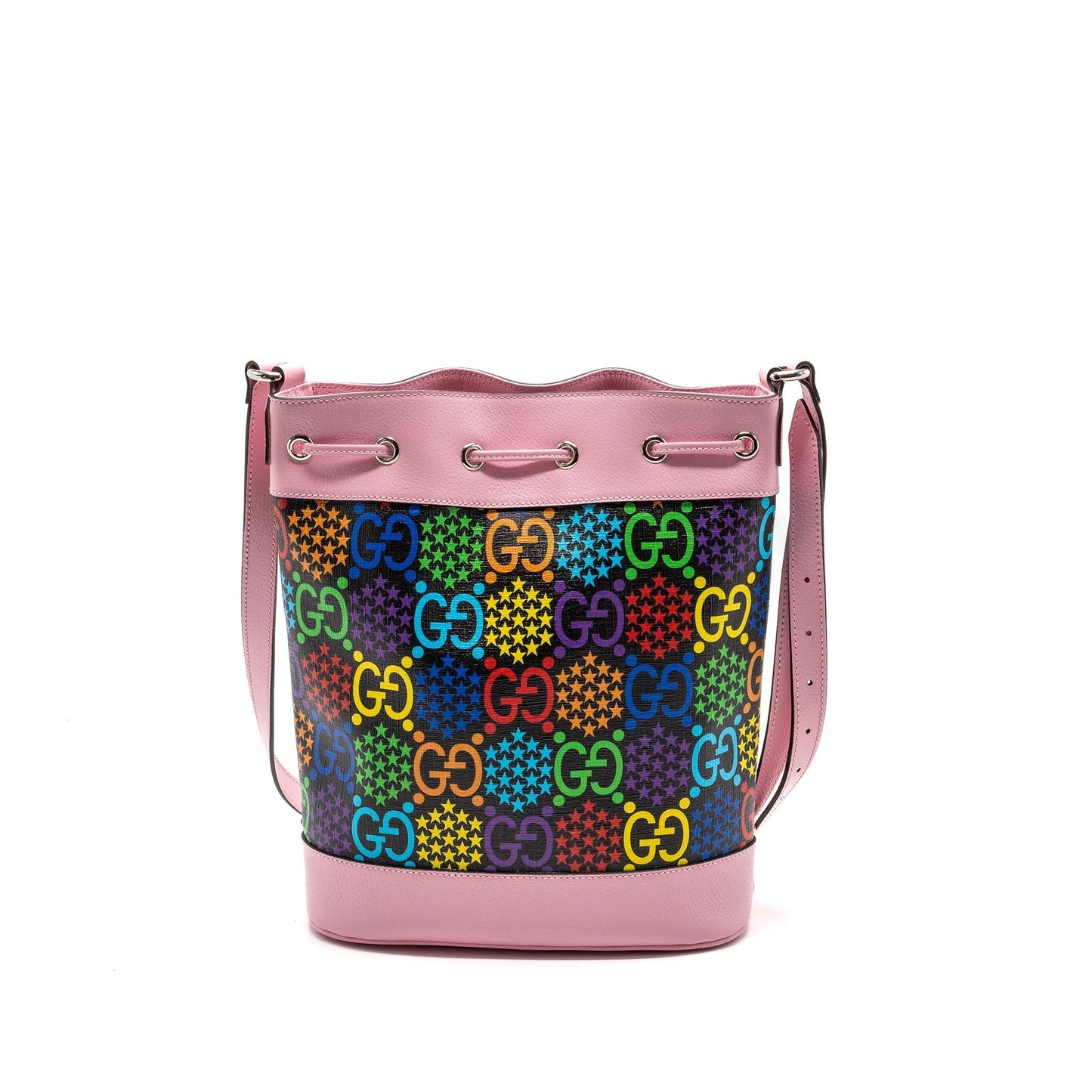Gucci Drawstring Bucket Bag Multicolour Shw Black Pink Jewelry