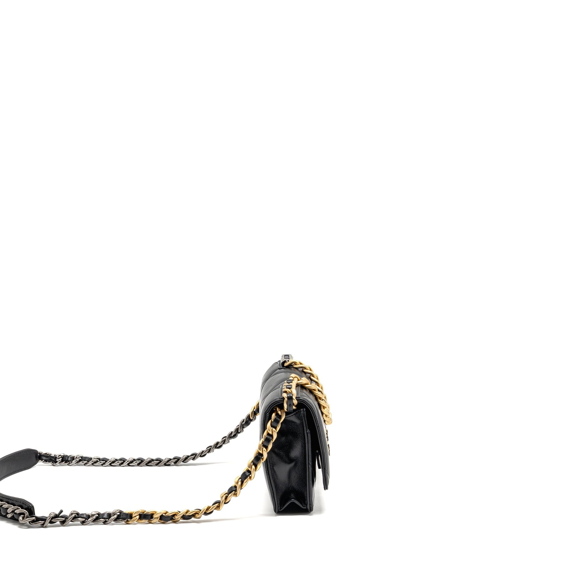Chanel 19 on Lambskin Hardware Multicolour Black Wallet Case Hardware 2