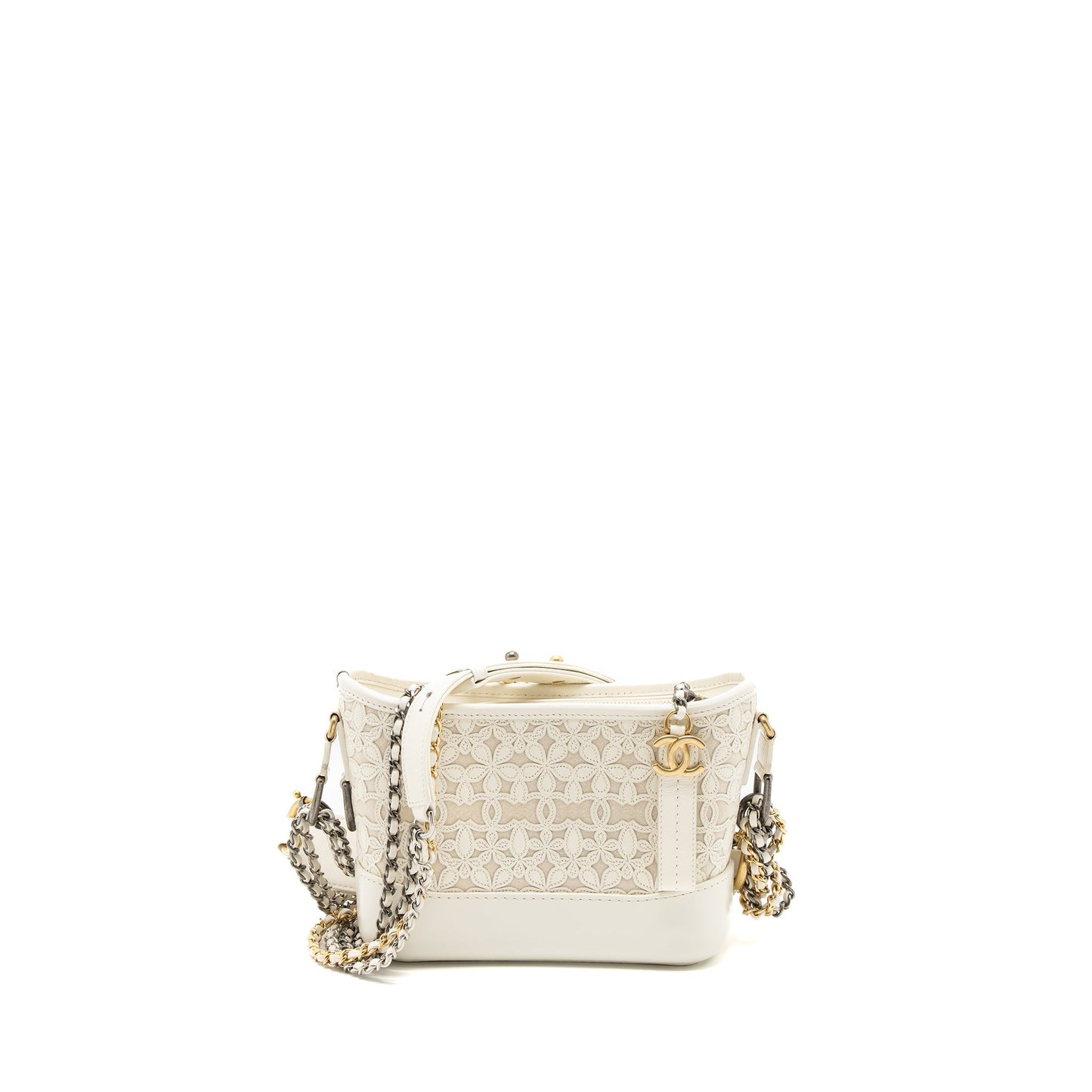 Chanel Gabrielle Hobo Limited Edition Calfskin Hardware Multicolour White Small Shoulder Bag